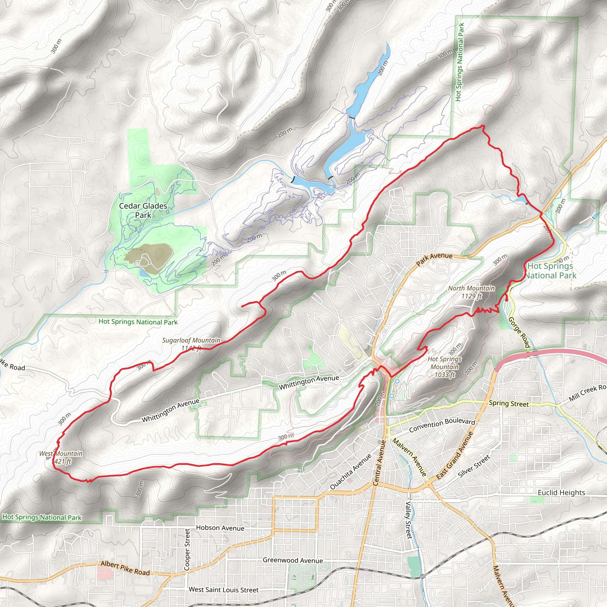 Sugarloaf Mountain and West Mountain Loop via Sunset Trail mobile static map
