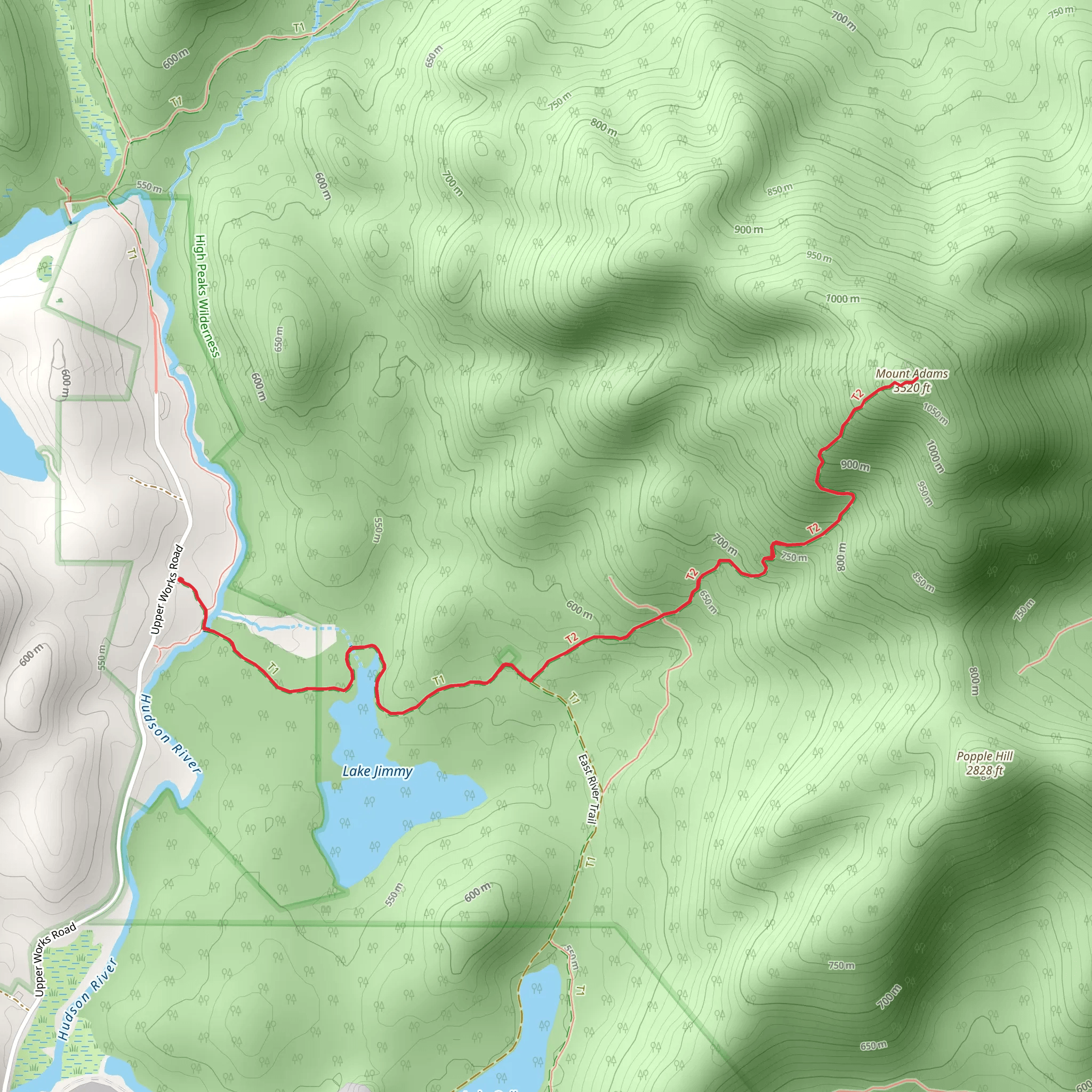 Mount Adams via East River Trail mobile static map