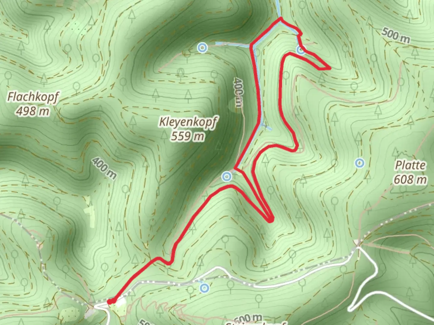 An image depicting the trail Kleyental Loop and its surrounding area.