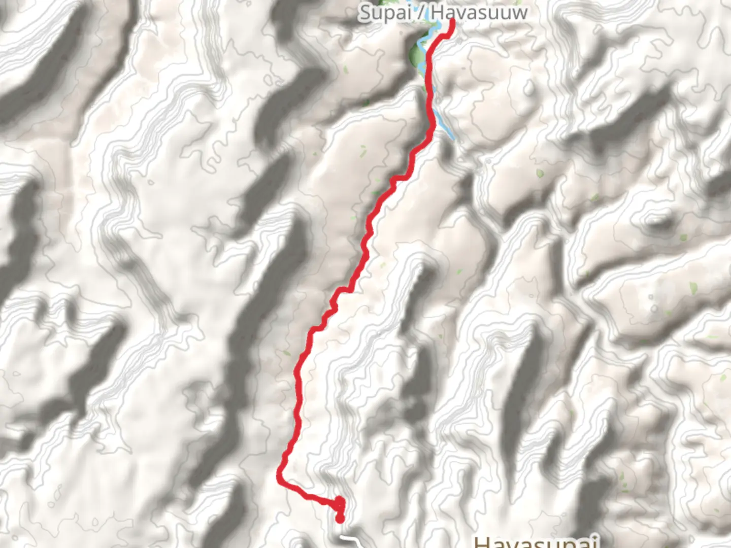 An image depicting the trail Havasupai Trail and its surrounding area.