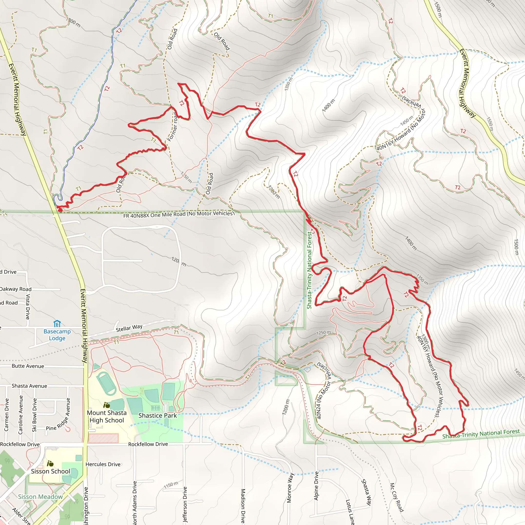 Gateway Trail and Tunnel Loop Trail mobile static map