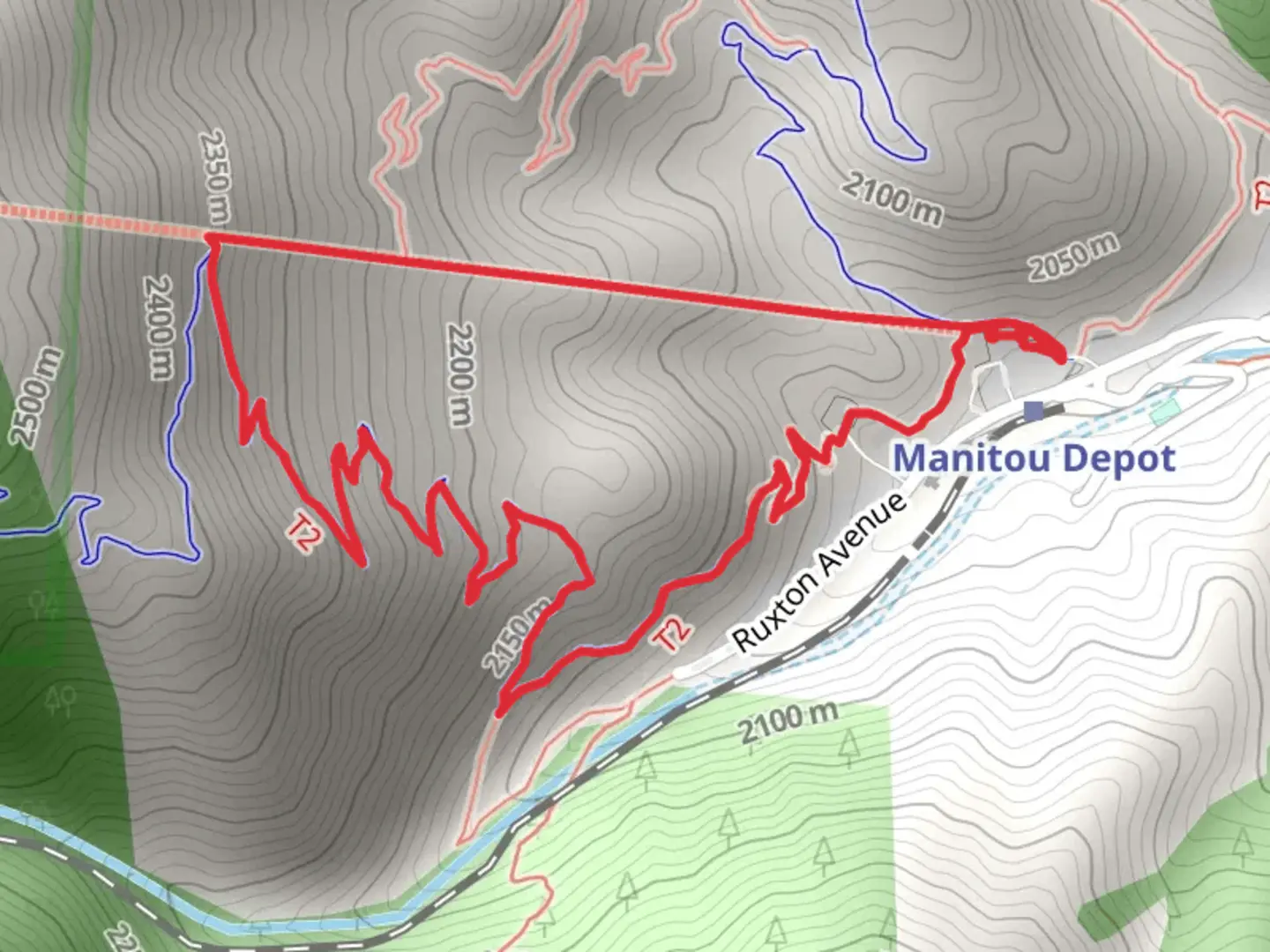 An image depicting the trail The Incline and Barr Trail Loop and its surrounding area.