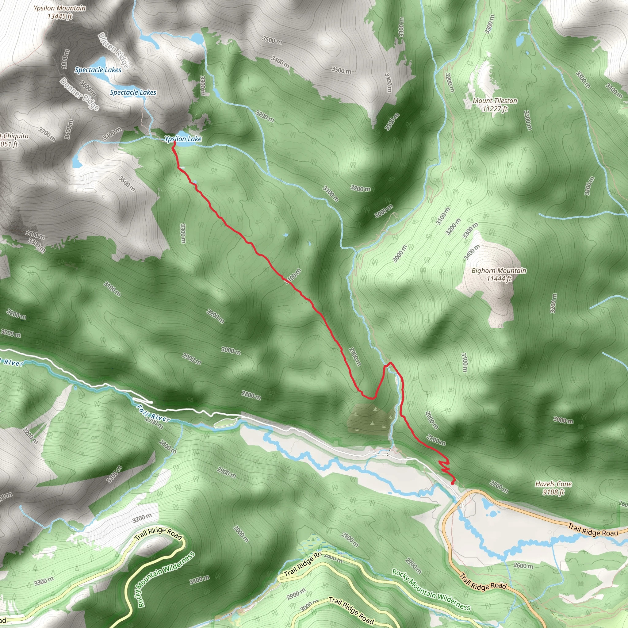 Ypsilon Lake Trail mobile static map