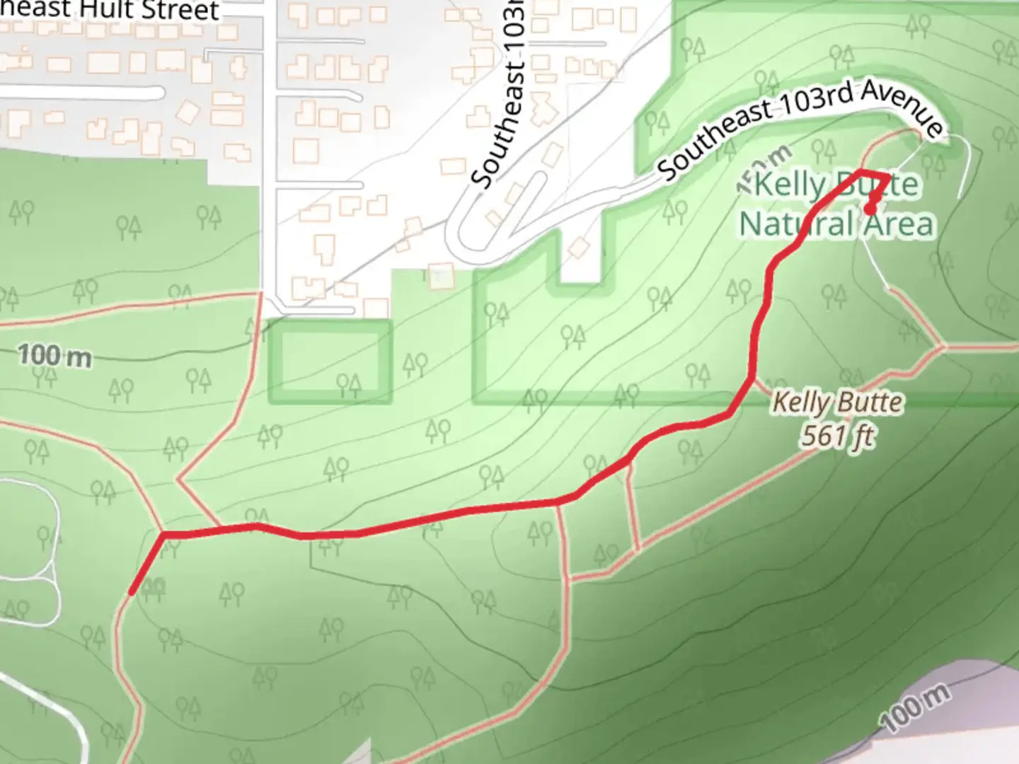 An image depicting the trail Southeast 103rd Avenue and its surrounding area.