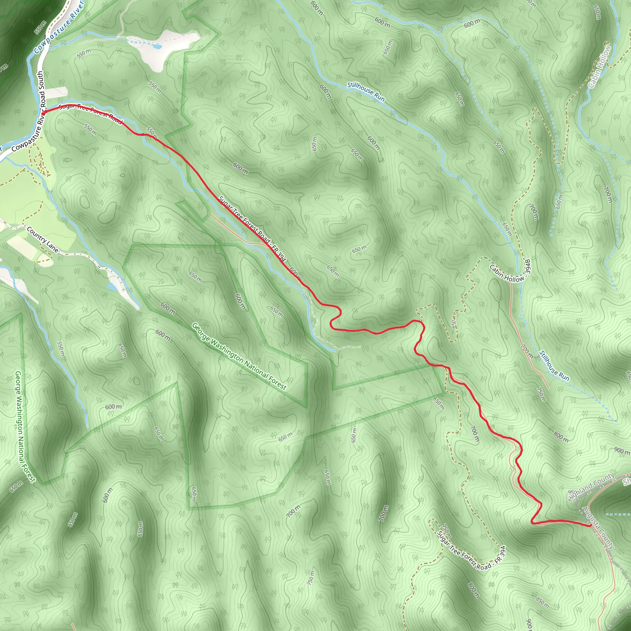 Nelson Draft Trail mobile static map