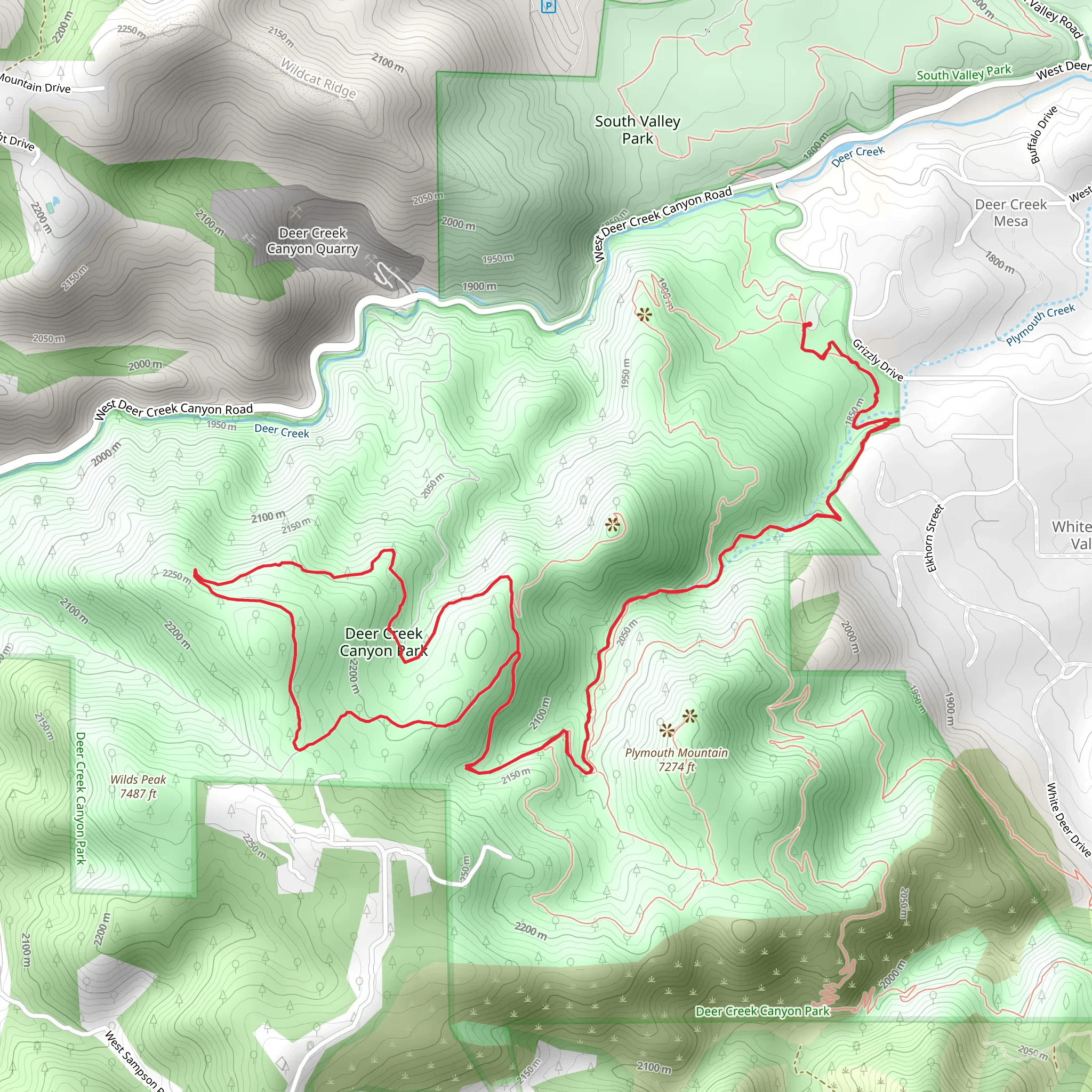 Red Mesa Loop via Plymouth Creek Trail mobile static map