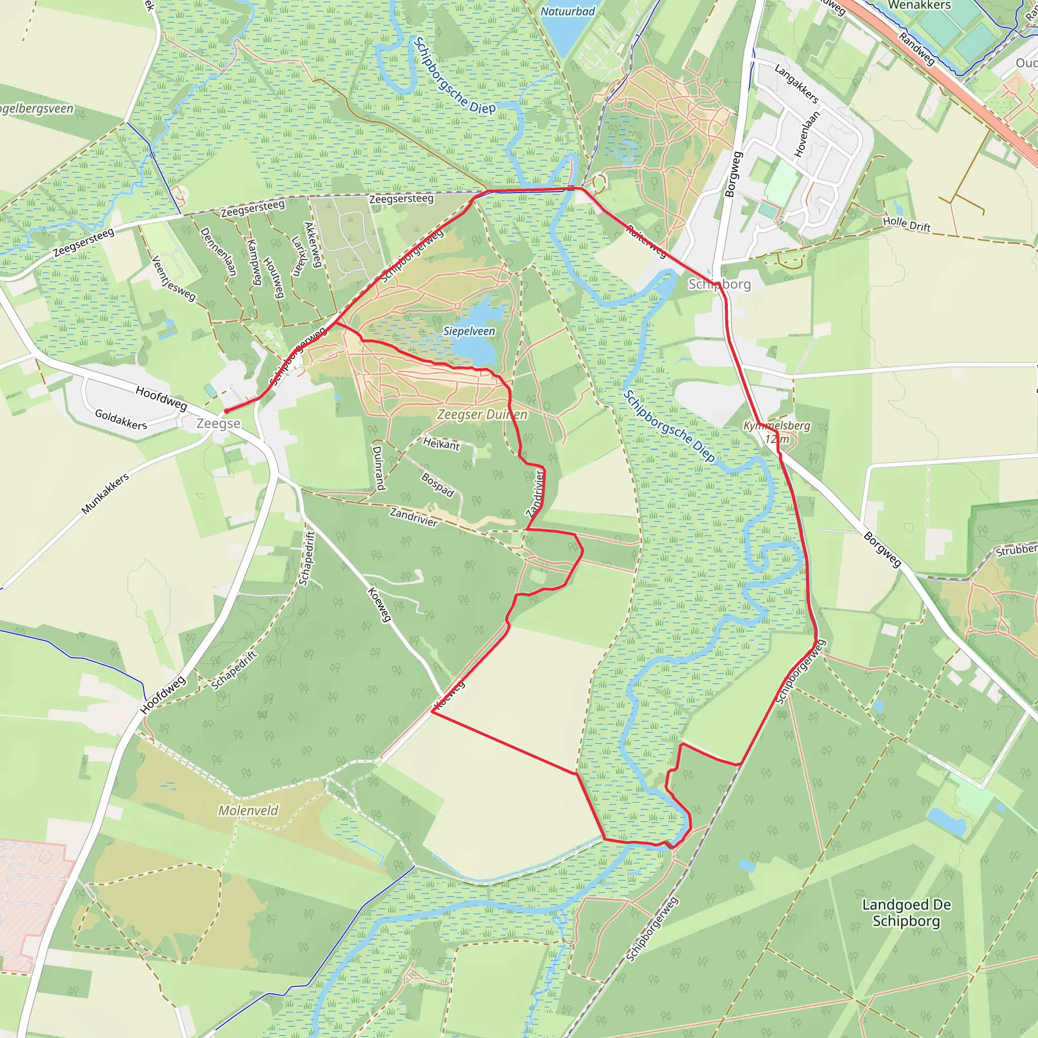 Siepelveen, Schapendrift and De Drentsche Aa Loop mobile static map