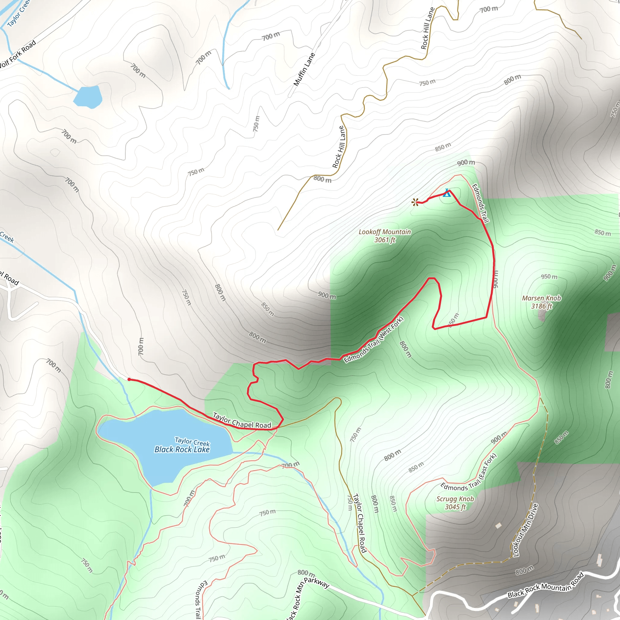 Edmonds Trail - West Fork from Taylor Chapel Road mobile static map