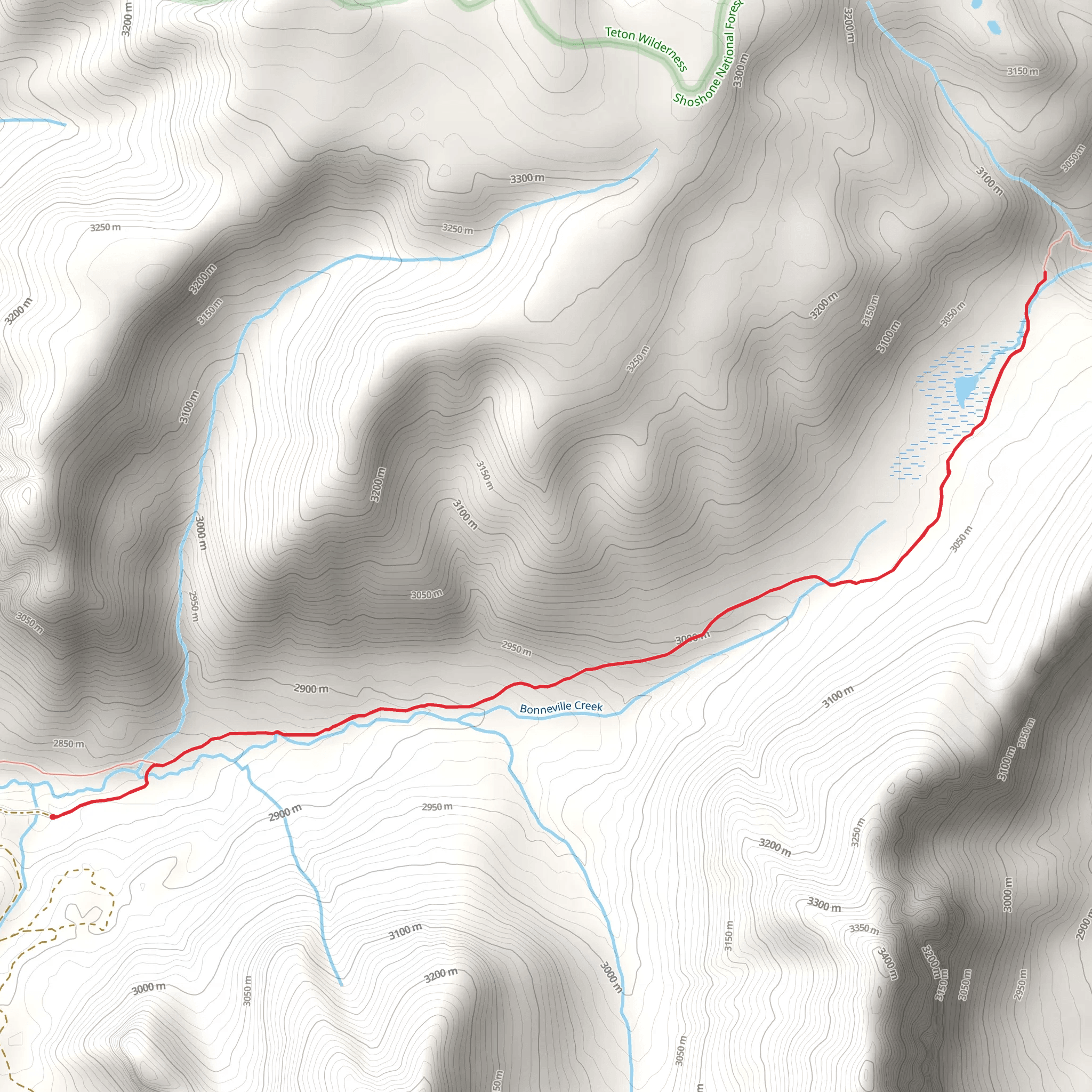 Bonneville Pass via Du Noir Trail mobile static map