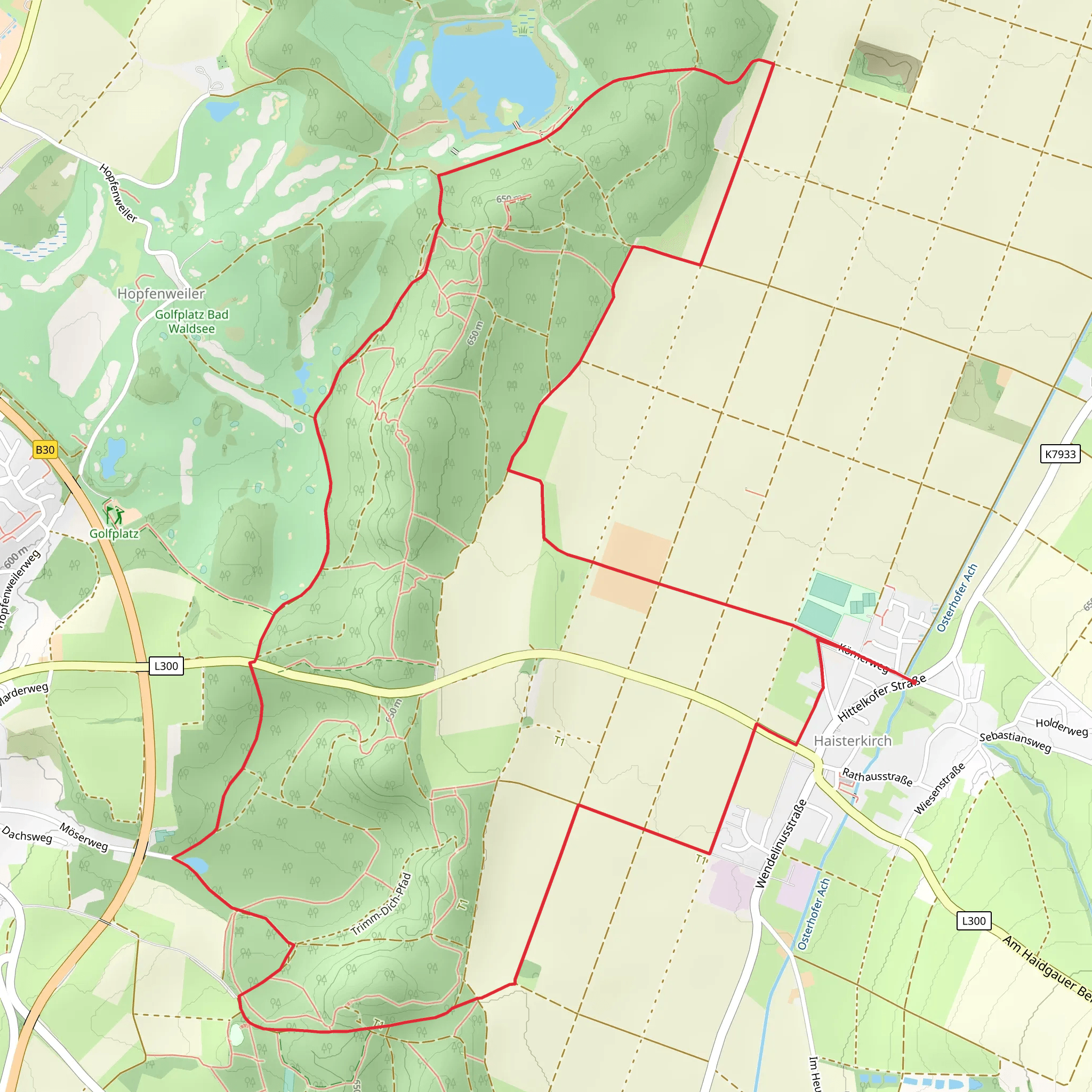 Haisterkirch, Rhein Donau and Kletterpark Loop mobile static map