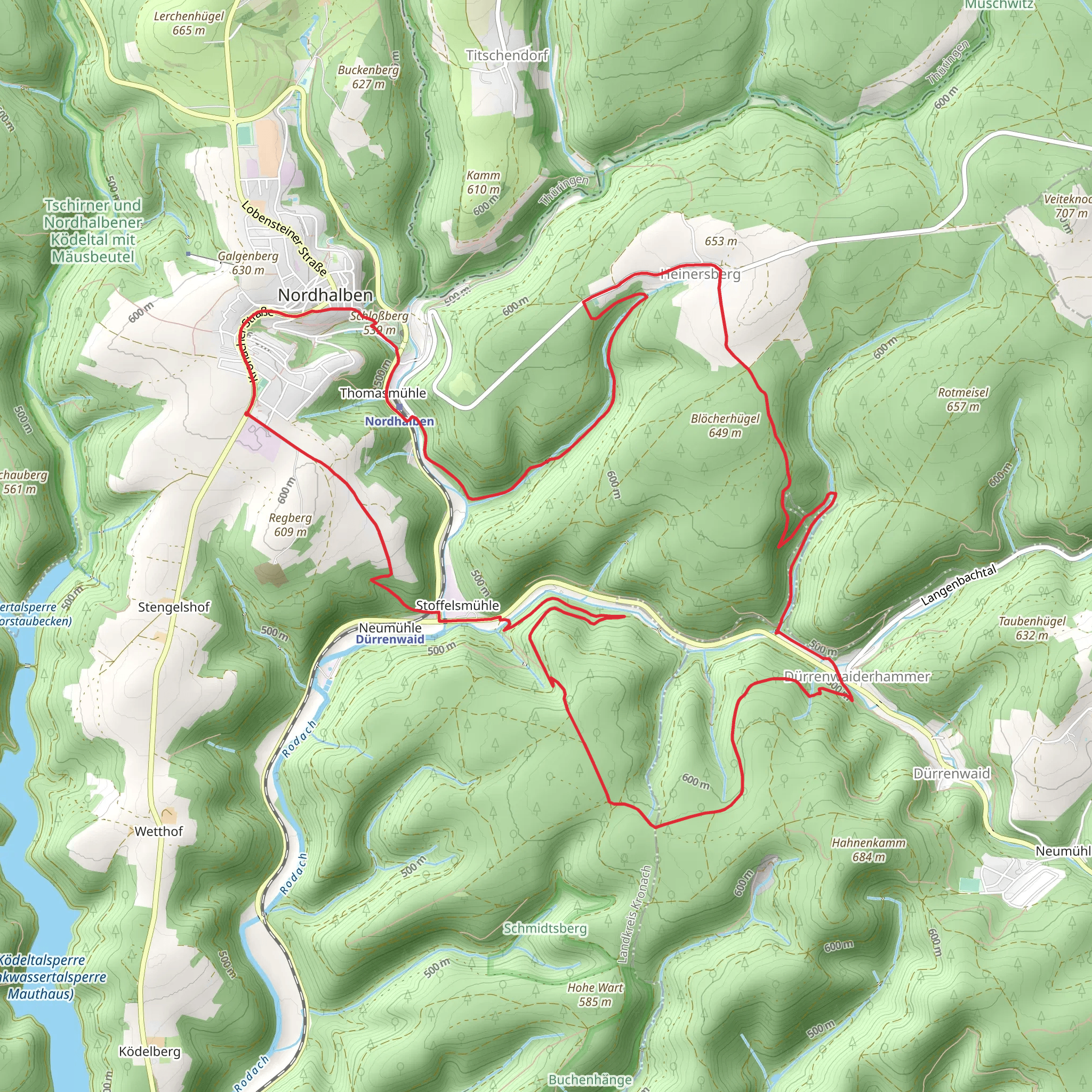 Thomasmuhle and Blocherhugel Loop mobile static map