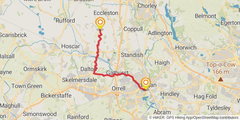 Lancashire's Southern Loop Walk stage 5 Map