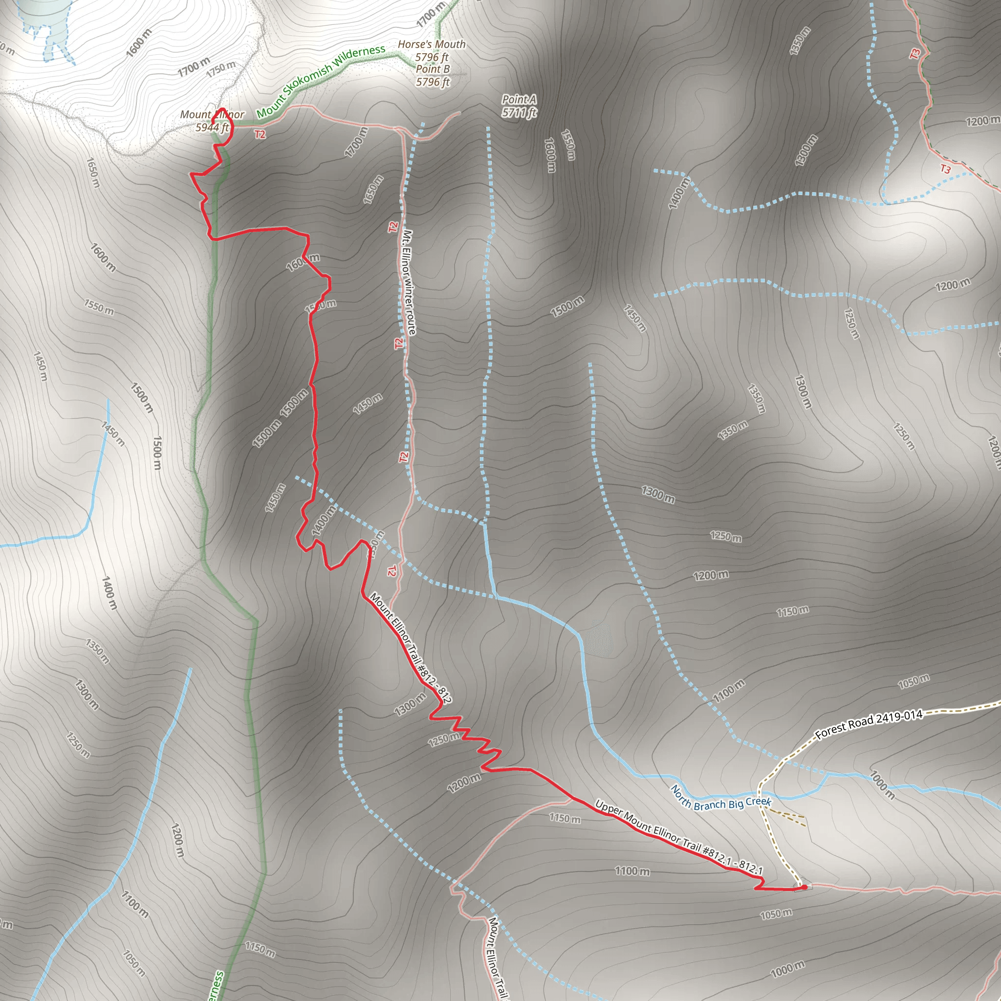 Mount Ellinor Trail mobile static map