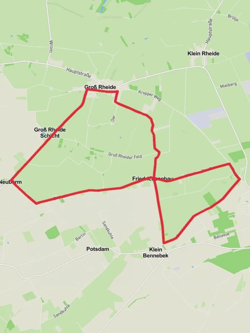 An image depicting the trail Grob Rheide Loop and its surrounding area.