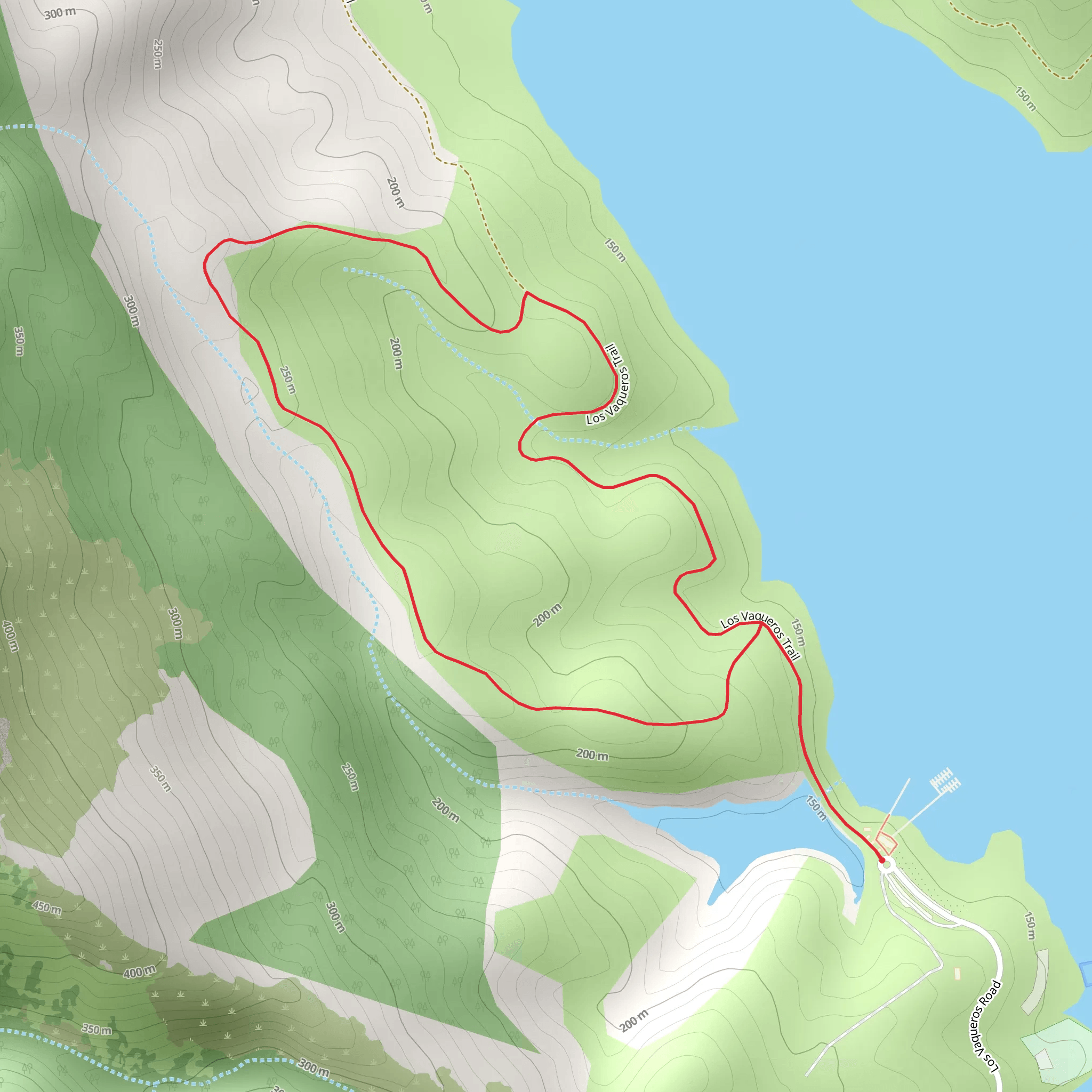Los Vaqueros Loop Trail mobile static map