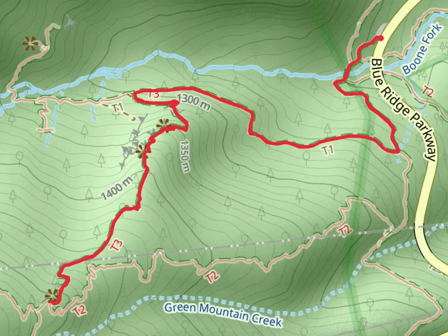 An image depicting the trail Nuwati and Cragway Trail and its surrounding area.