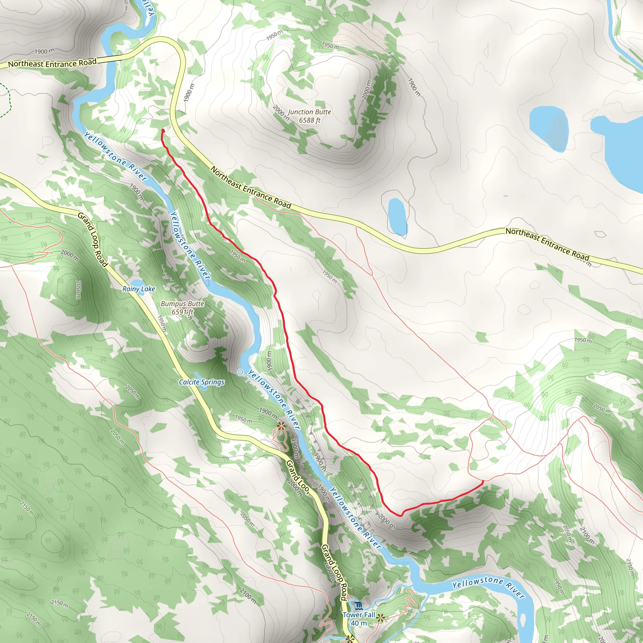 Yellowstone River Overlook Trail mobile static map