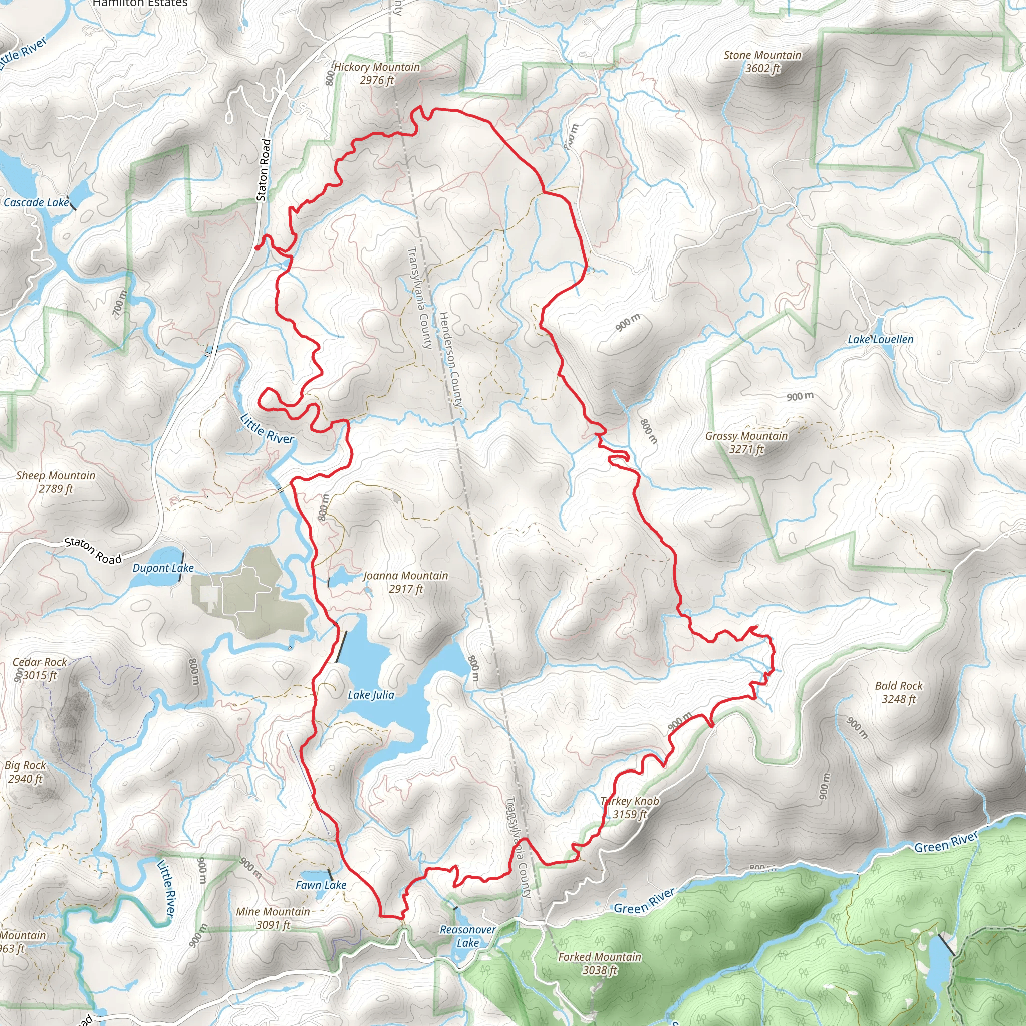 Hilltop, Reasonover Creek and Ridgeline Loop Trail mobile static map