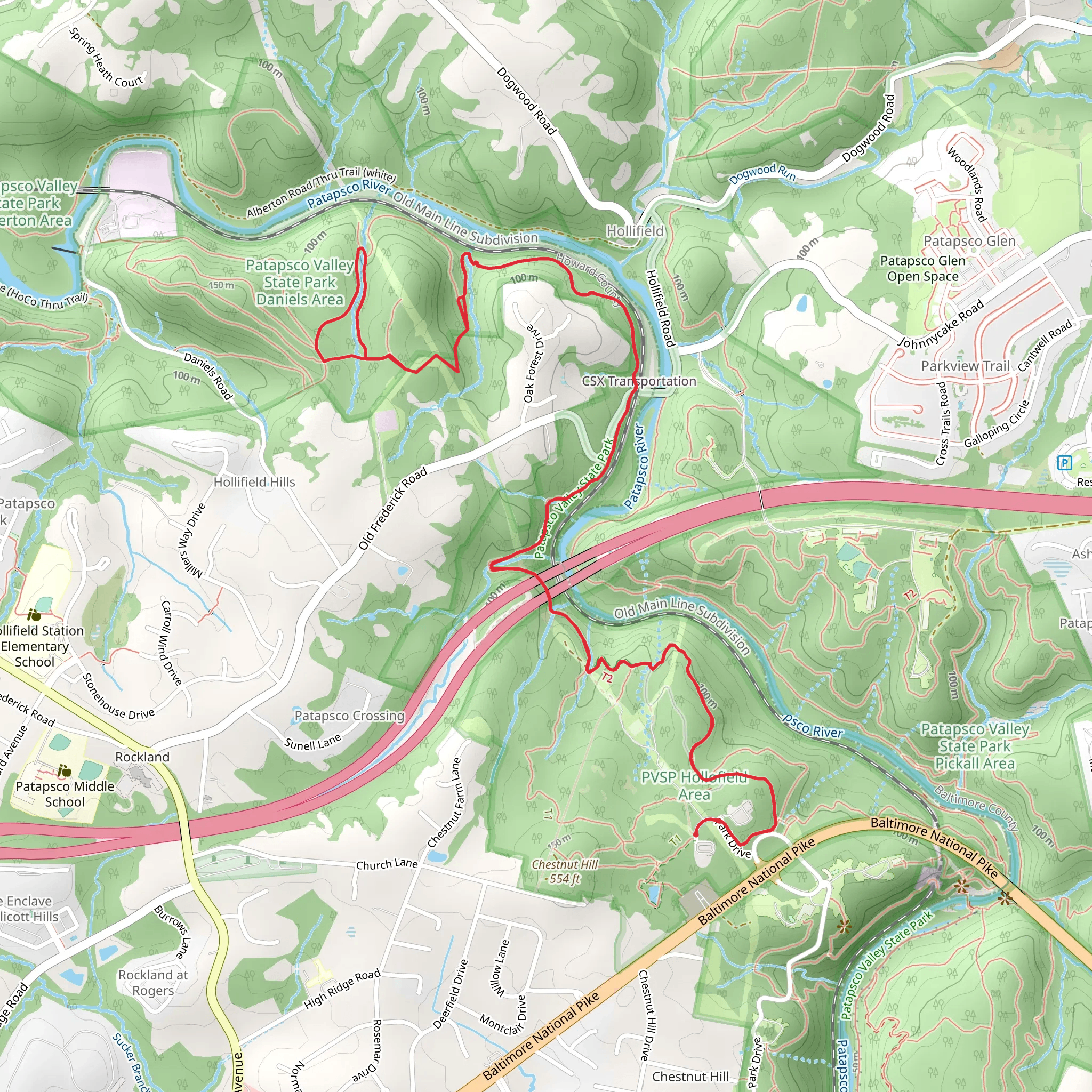 New Ranger and Daniels Laurel Trail mobile static map