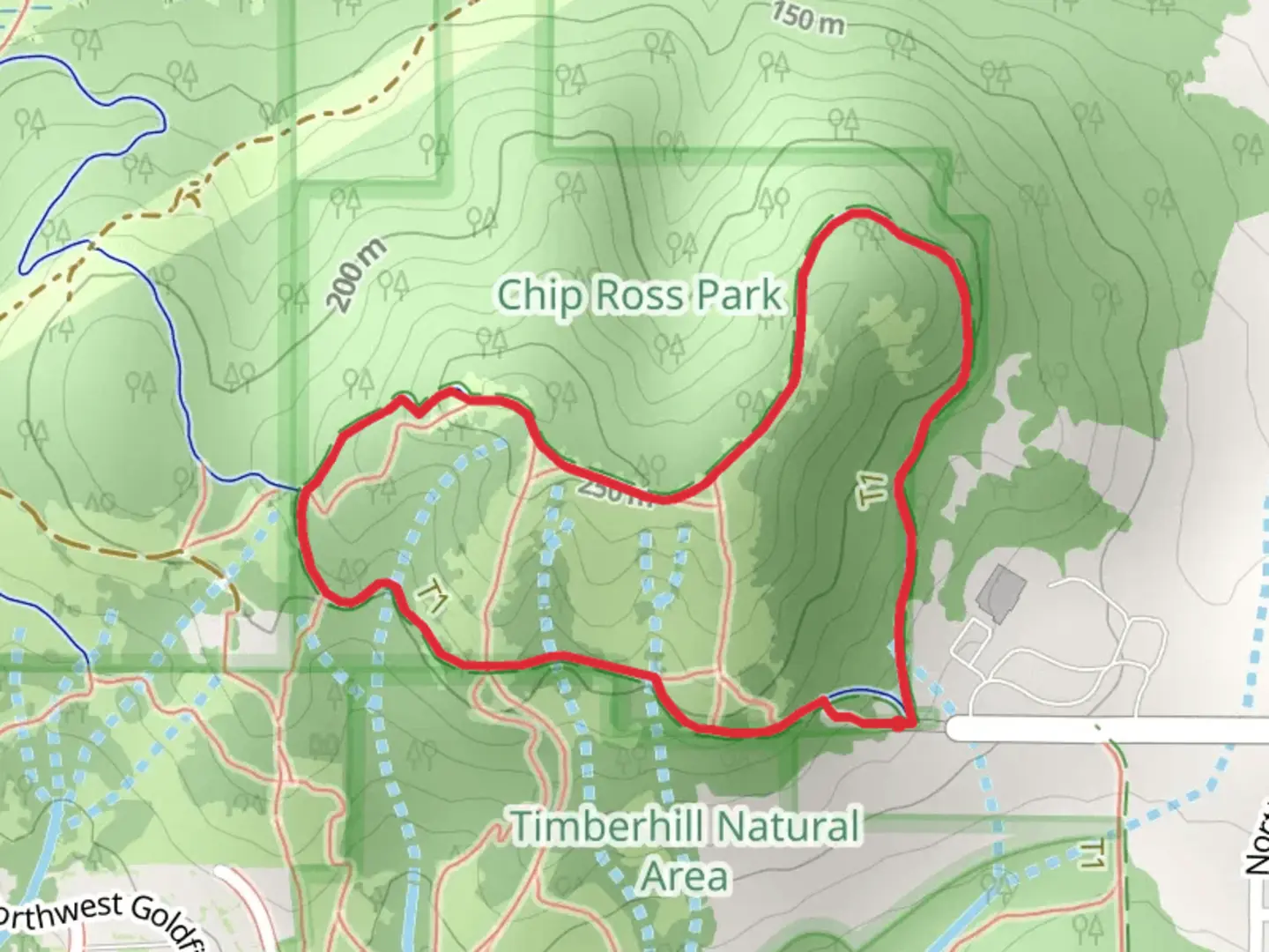 An image depicting the trail Chip Ross Loop Trail and its surrounding area.