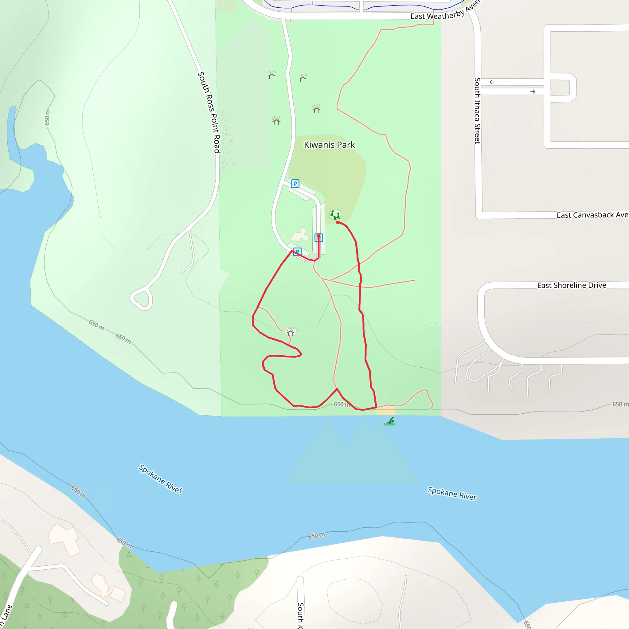 Kiwanis Park Loop mobile static map