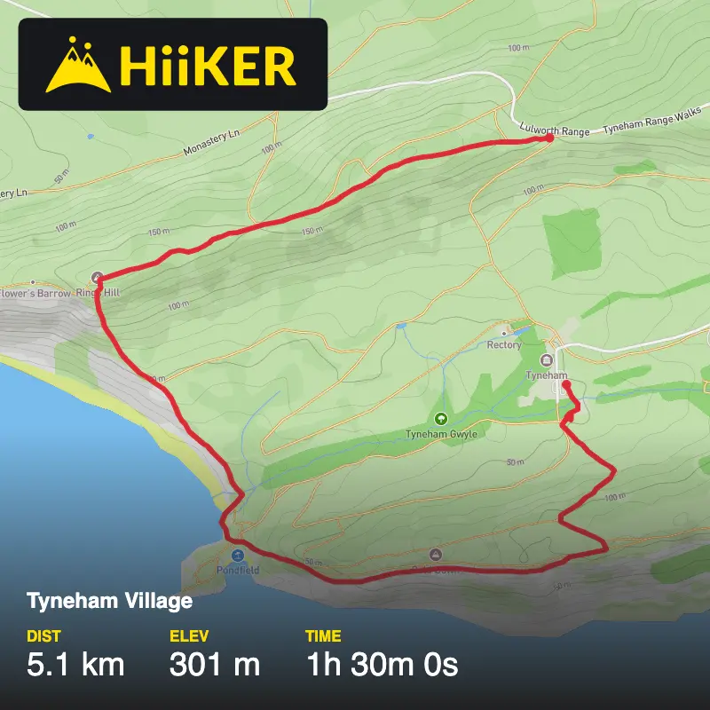 A map preview of the recording Tyneham Village.