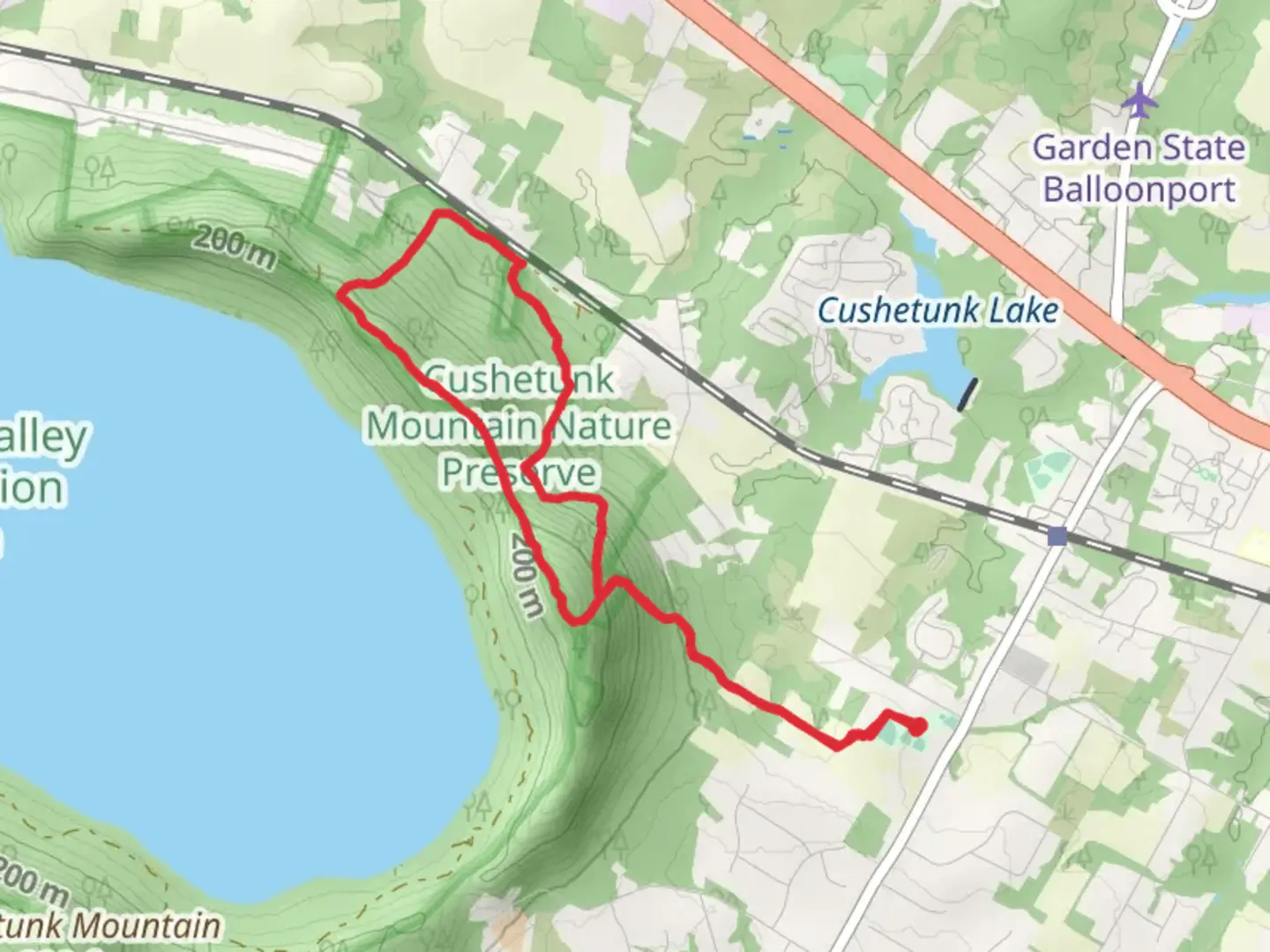 An image depicting the trail Blue Trail and White Loop Trail and its surrounding area.