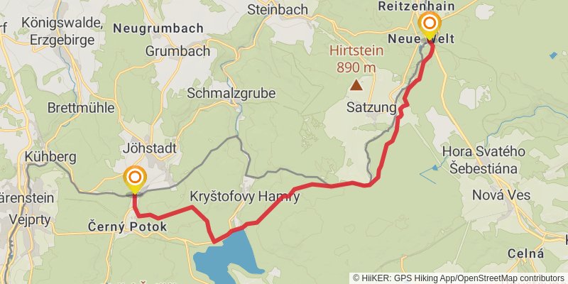 Kammweg Erzgebirge - Vogtland alt 5 Map