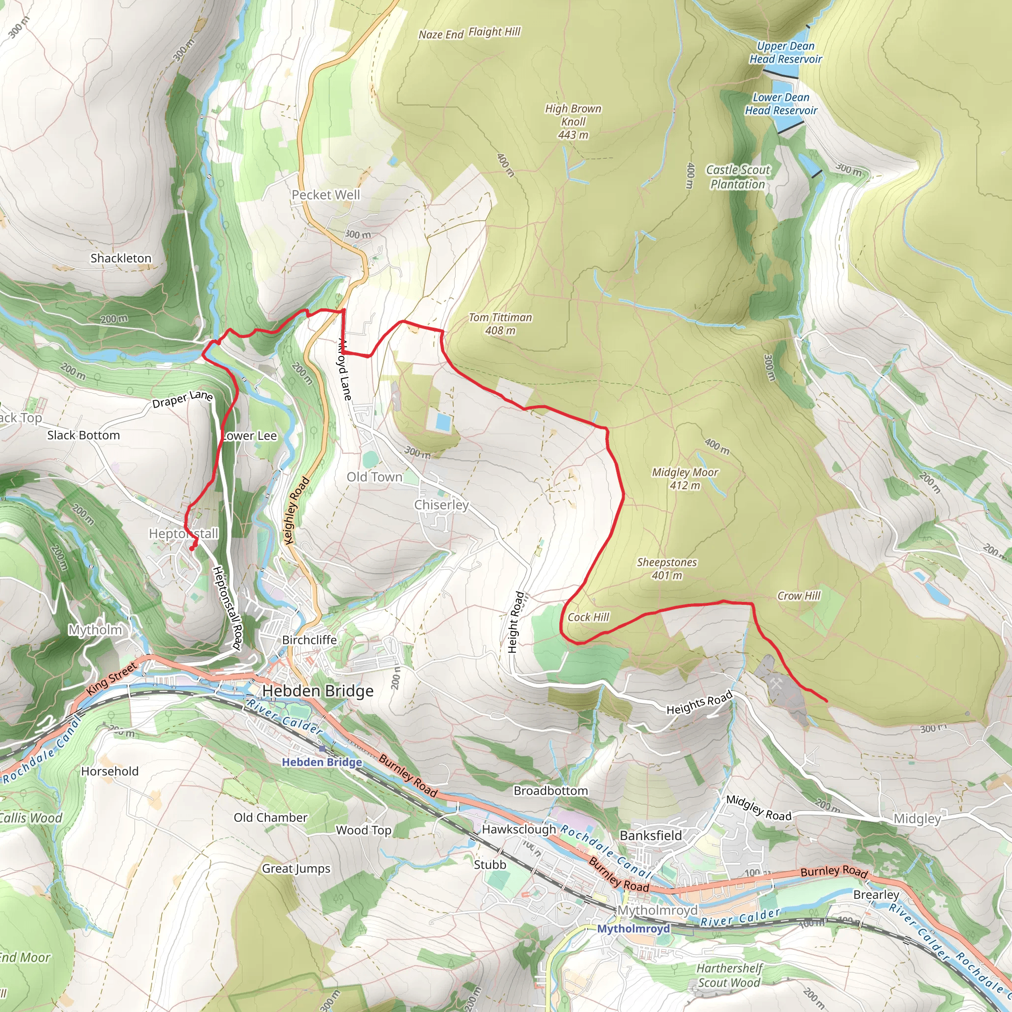 Churn Milk Joan Walk from Heptonstall mobile static map