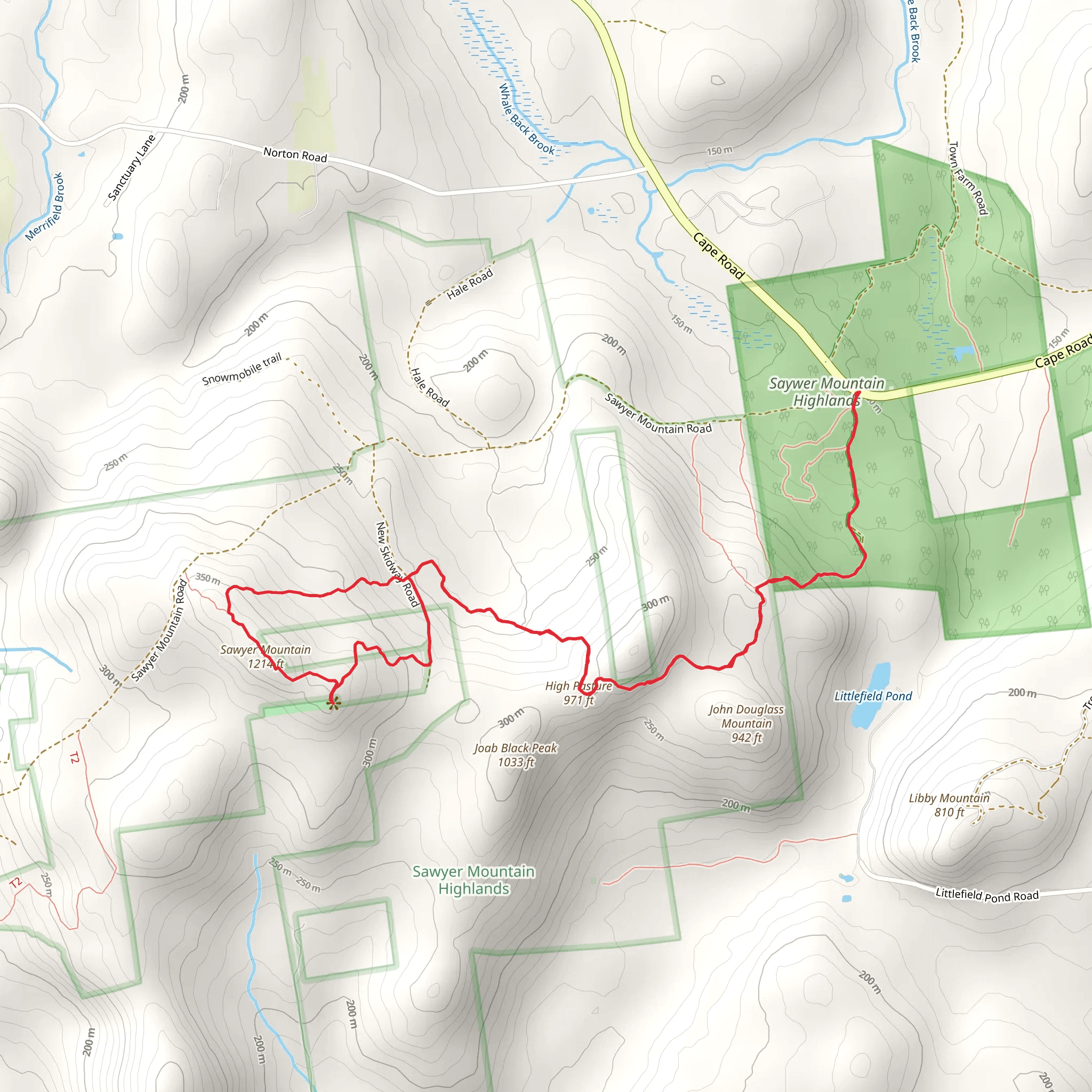 Sawyer Mountain from Cape Road mobile static map
