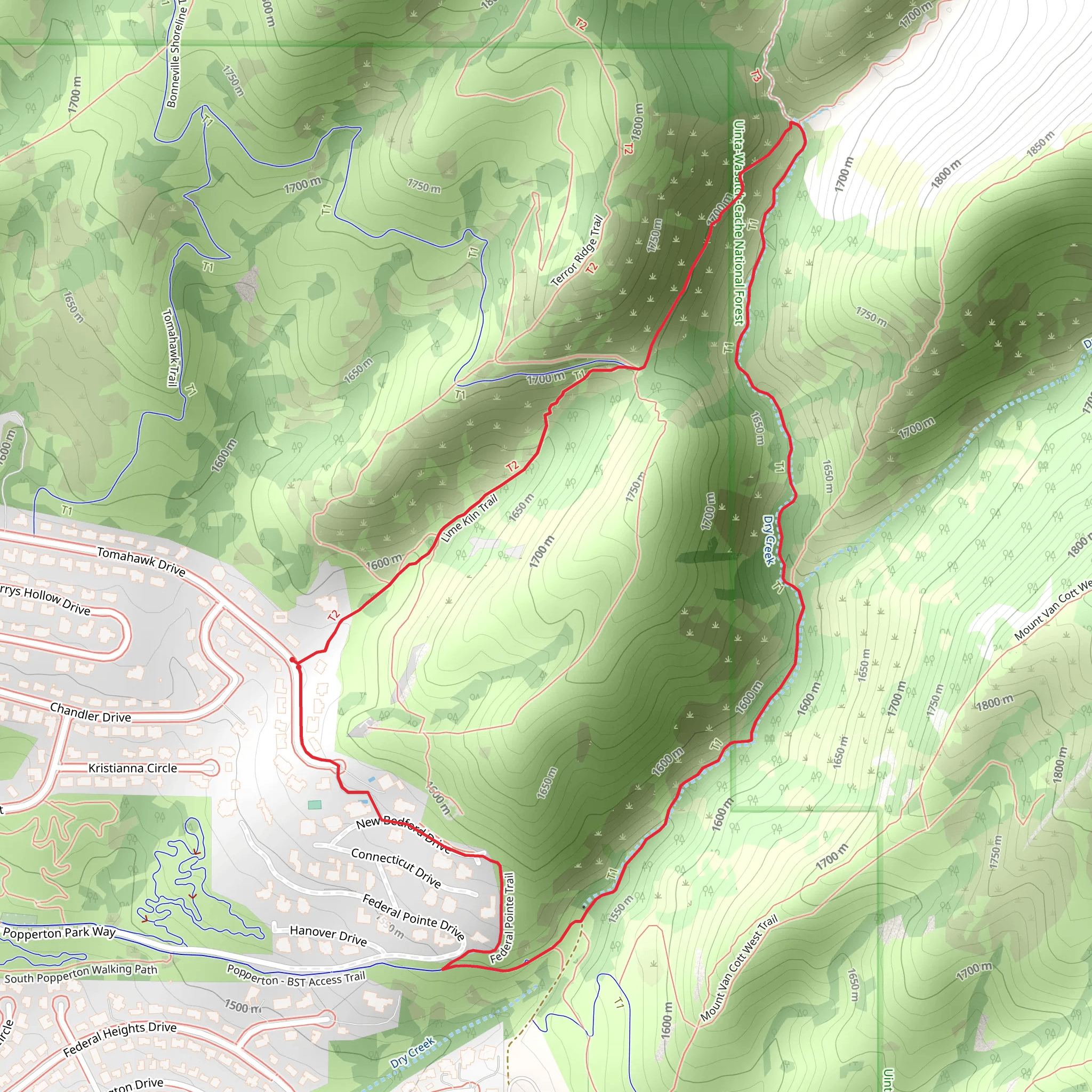 Lime Kiln Trail and Dry Creek Loop mobile static map