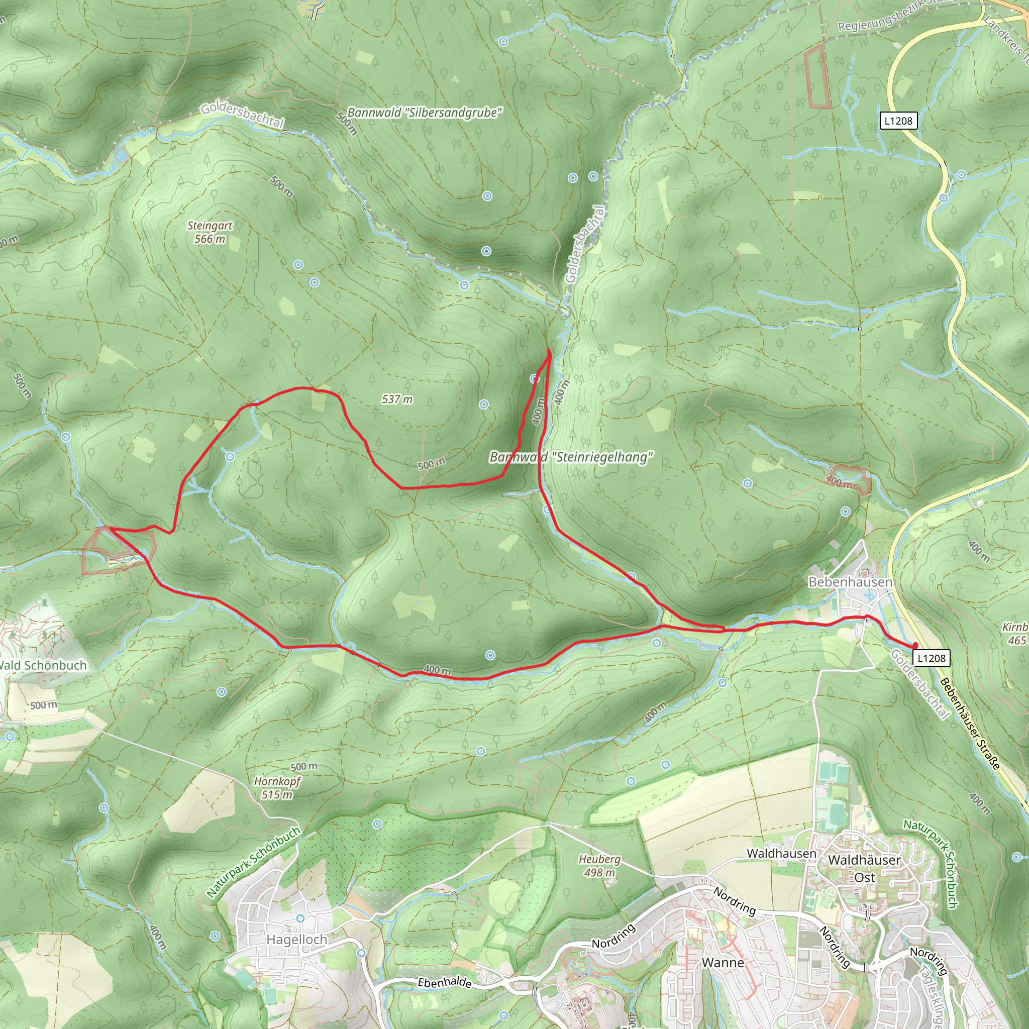 Bannwald Steinriegelhang Loop mobile static map