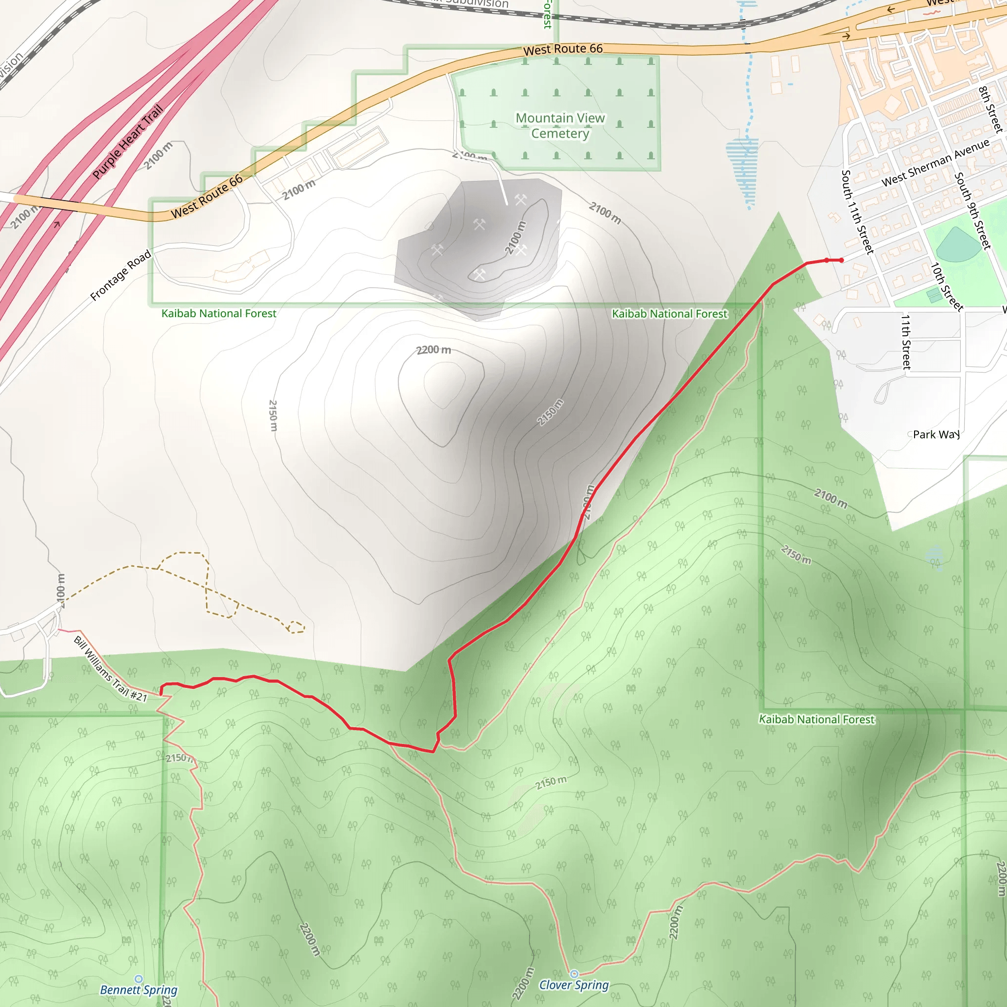 City of Williams Link Trail mobile static map