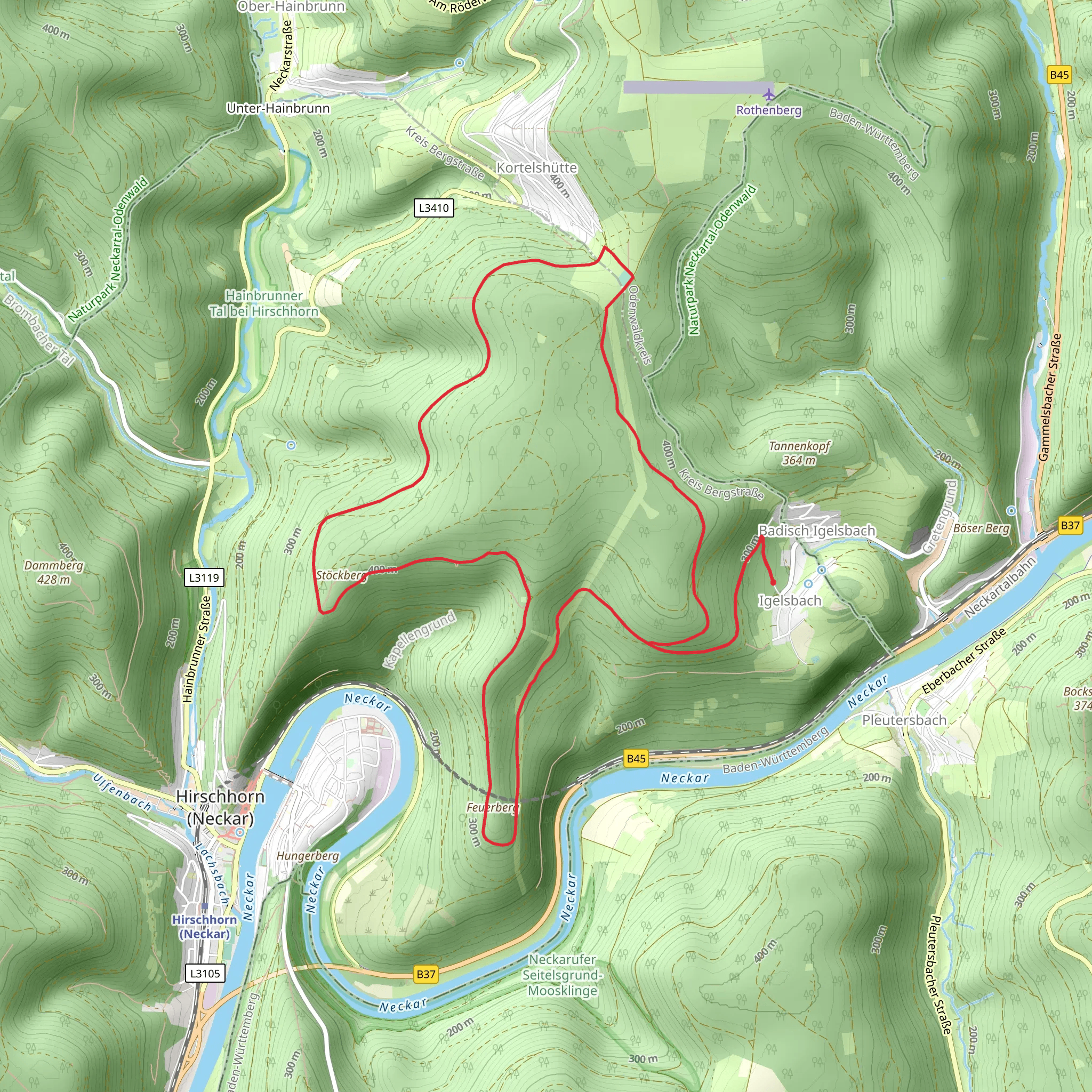Neckarsteig and Igelsbach mobile static map