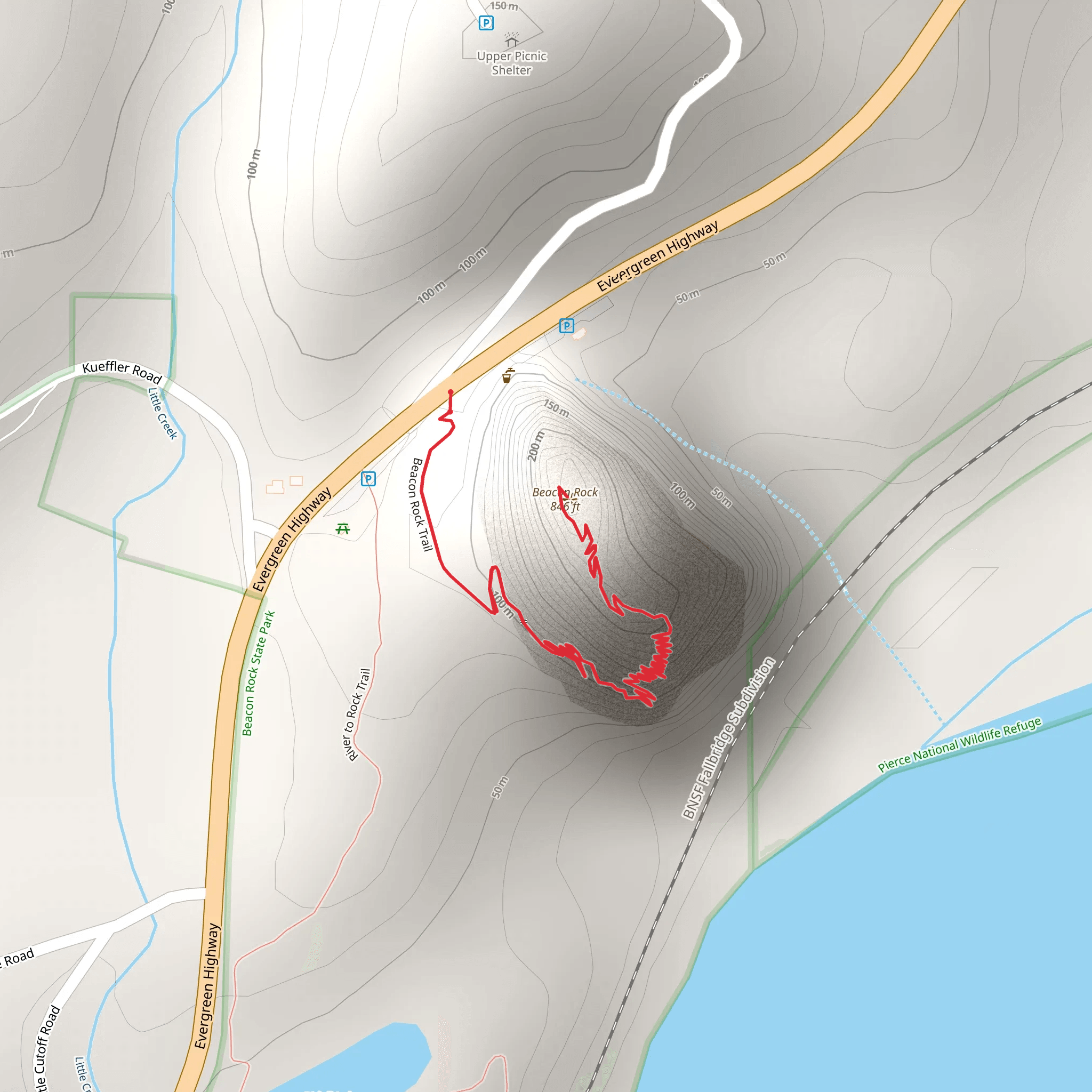 Beacon Rock Trail mobile static map