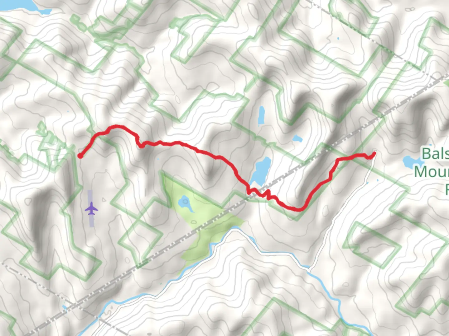 An image depicting the trail Touch-Me-Not Trail and its surrounding area.