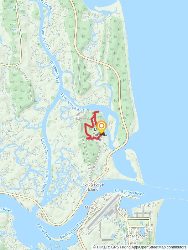 Fort George Island Cultural State Park Trail Loop mobile static map