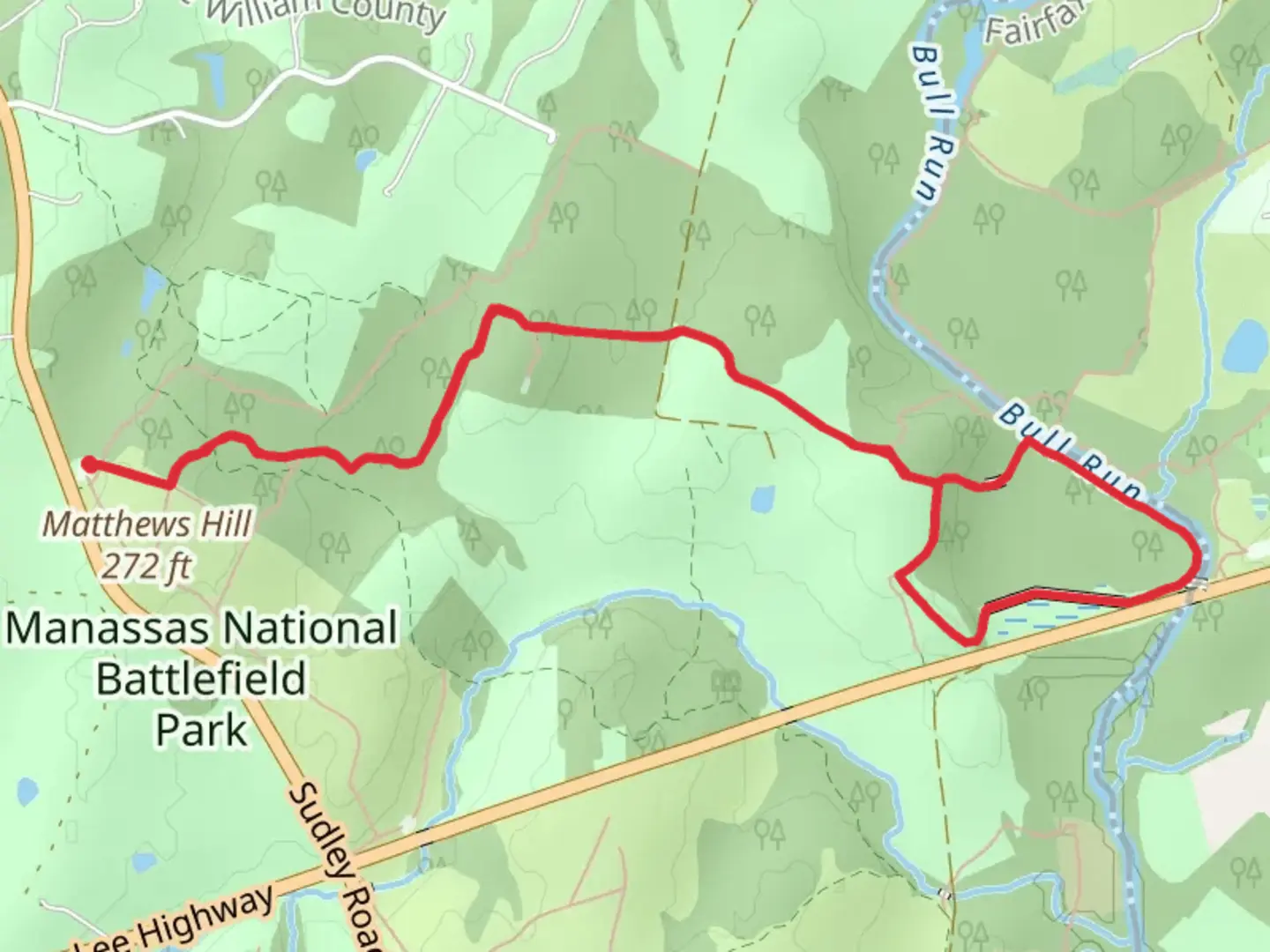An image depicting the trail Pittsylvania Cemetery - First Manassas Trail and its surrounding area.