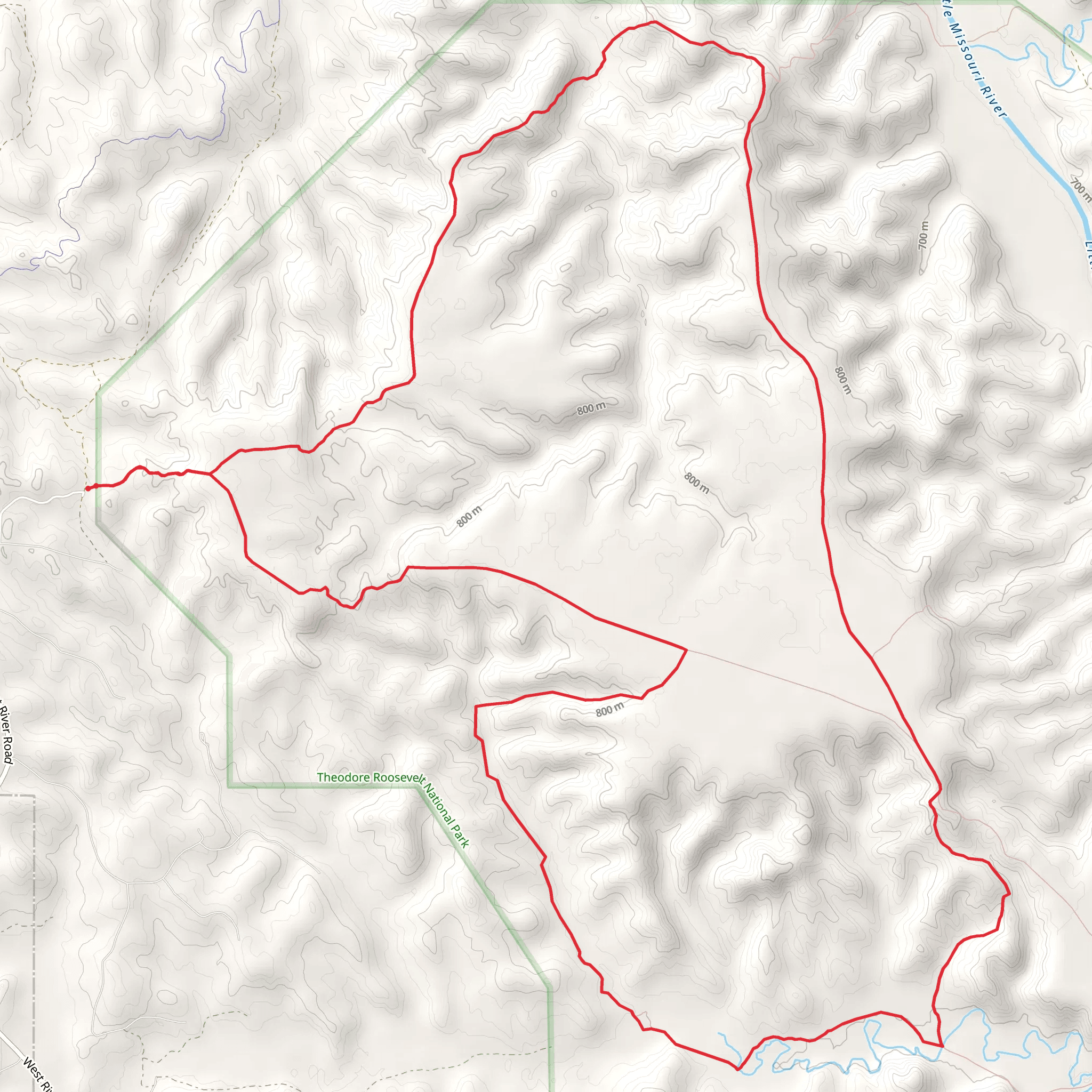 Maah Daah Hey Trail and Lone Tree Spring Loop Trail mobile static map