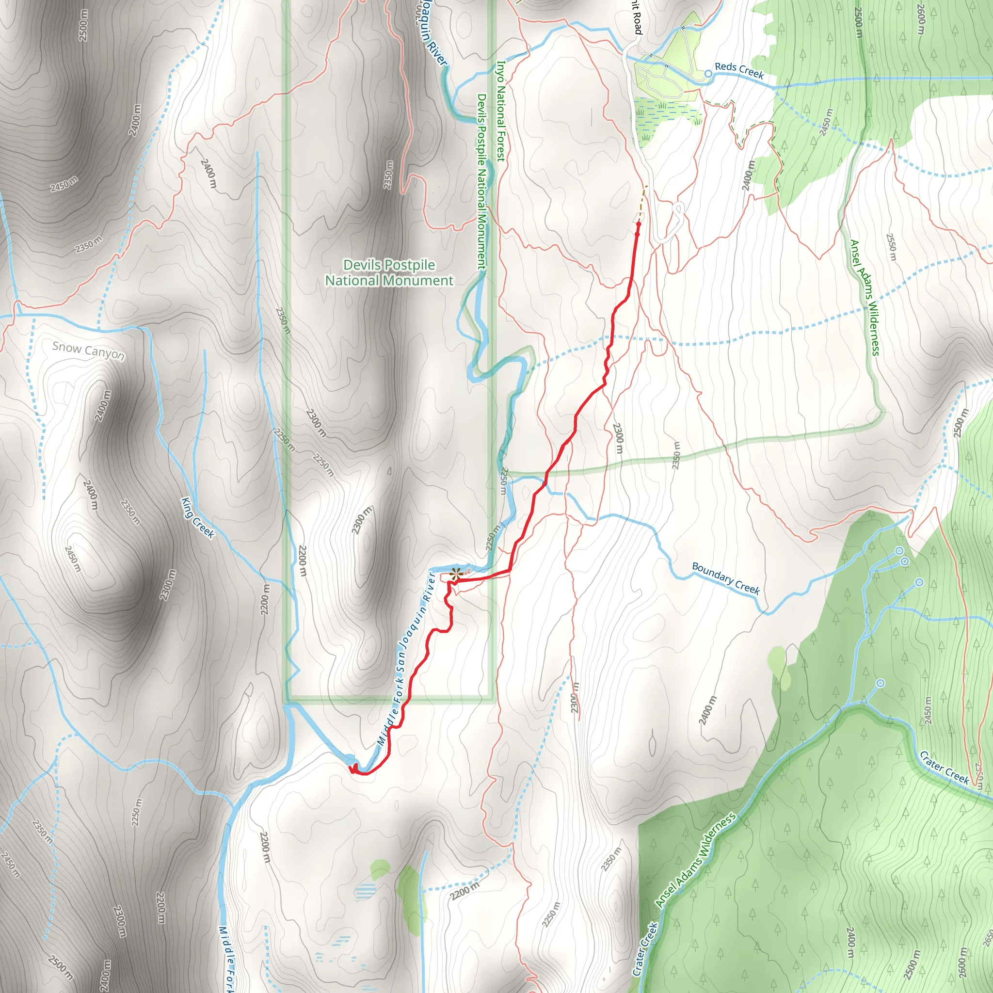 Lower Rainbow Falls Trail mobile static map