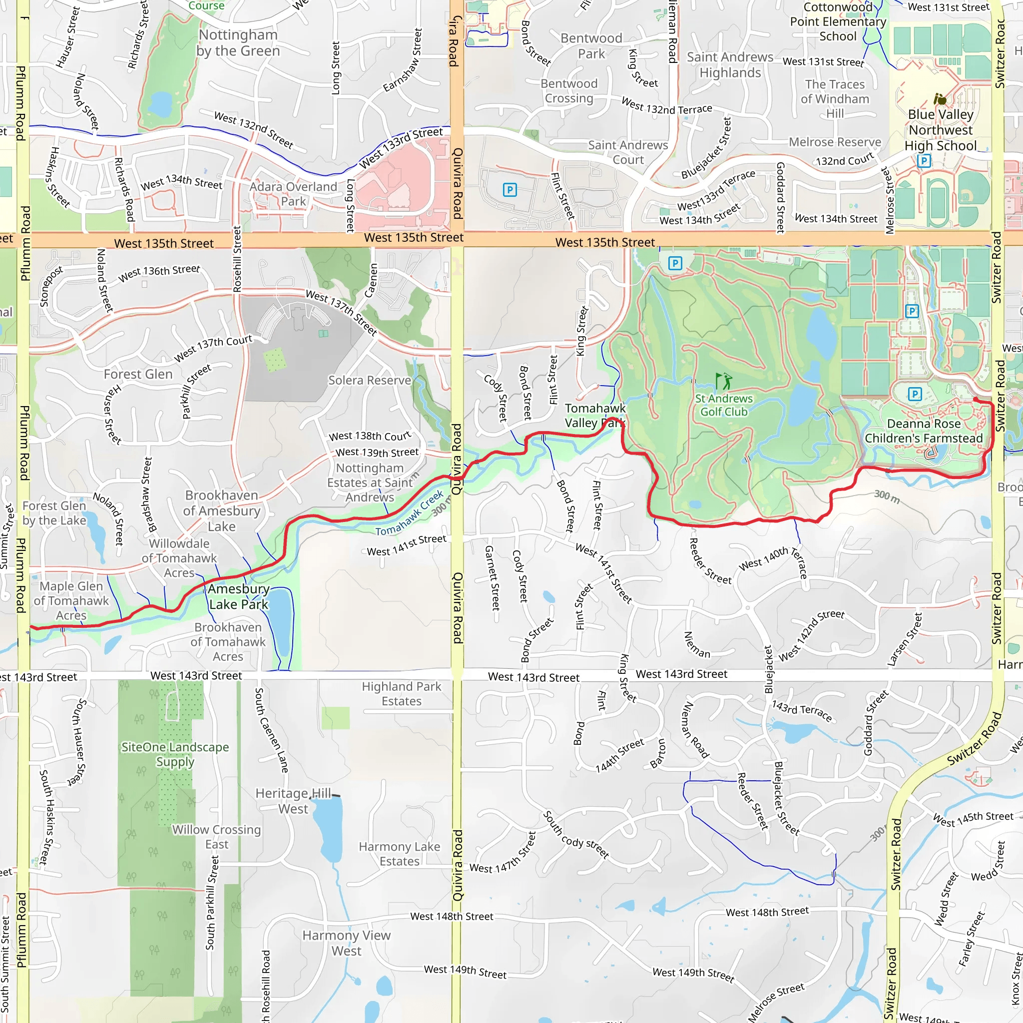 Tomahawk Creek Trail mobile static map