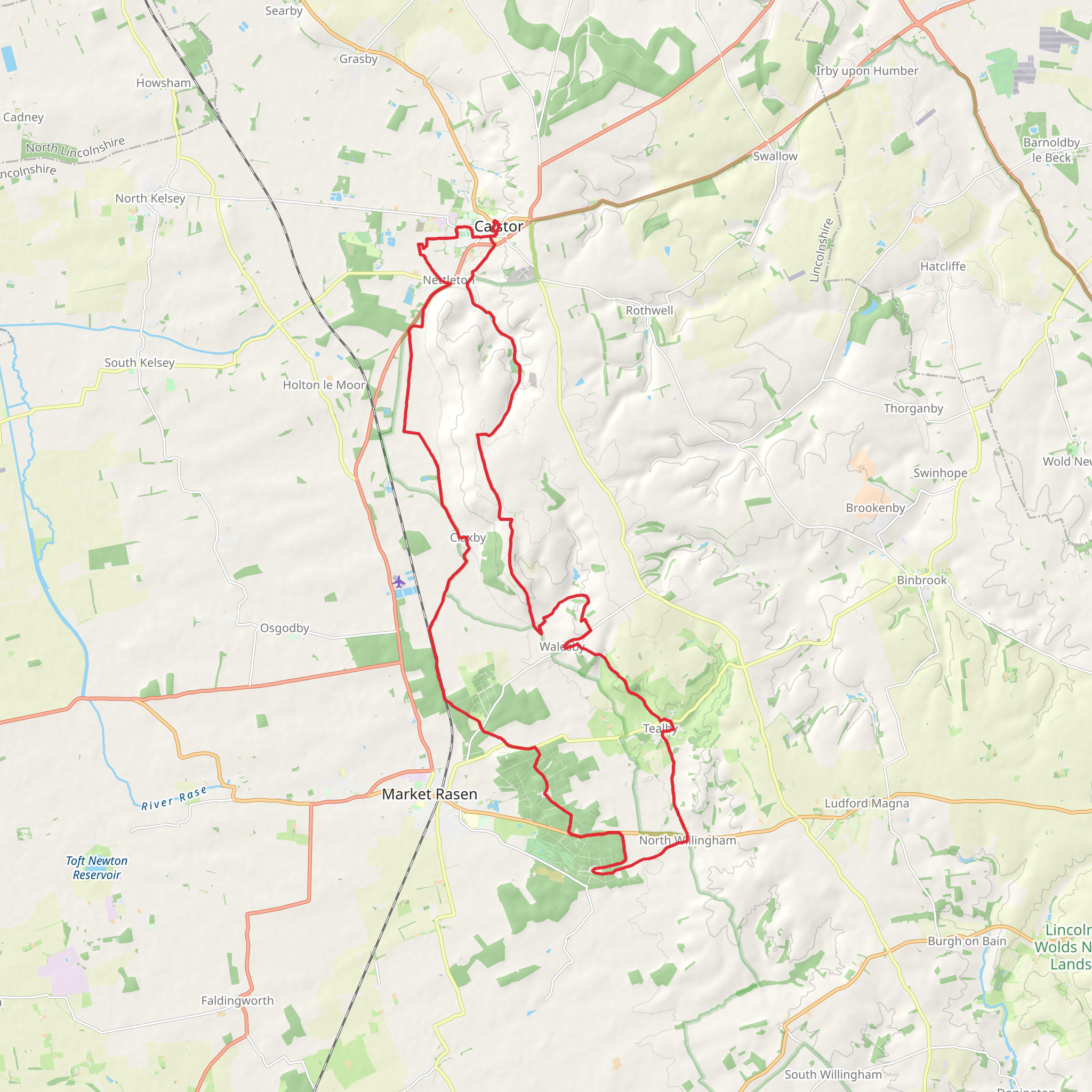 Caistor Loop via the Viking Way mobile static map