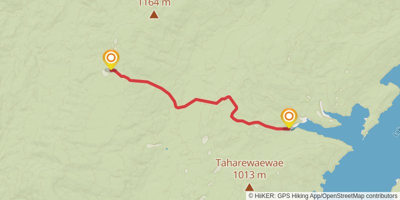 Lake Waikaremoana Great Walk spur 2 Map