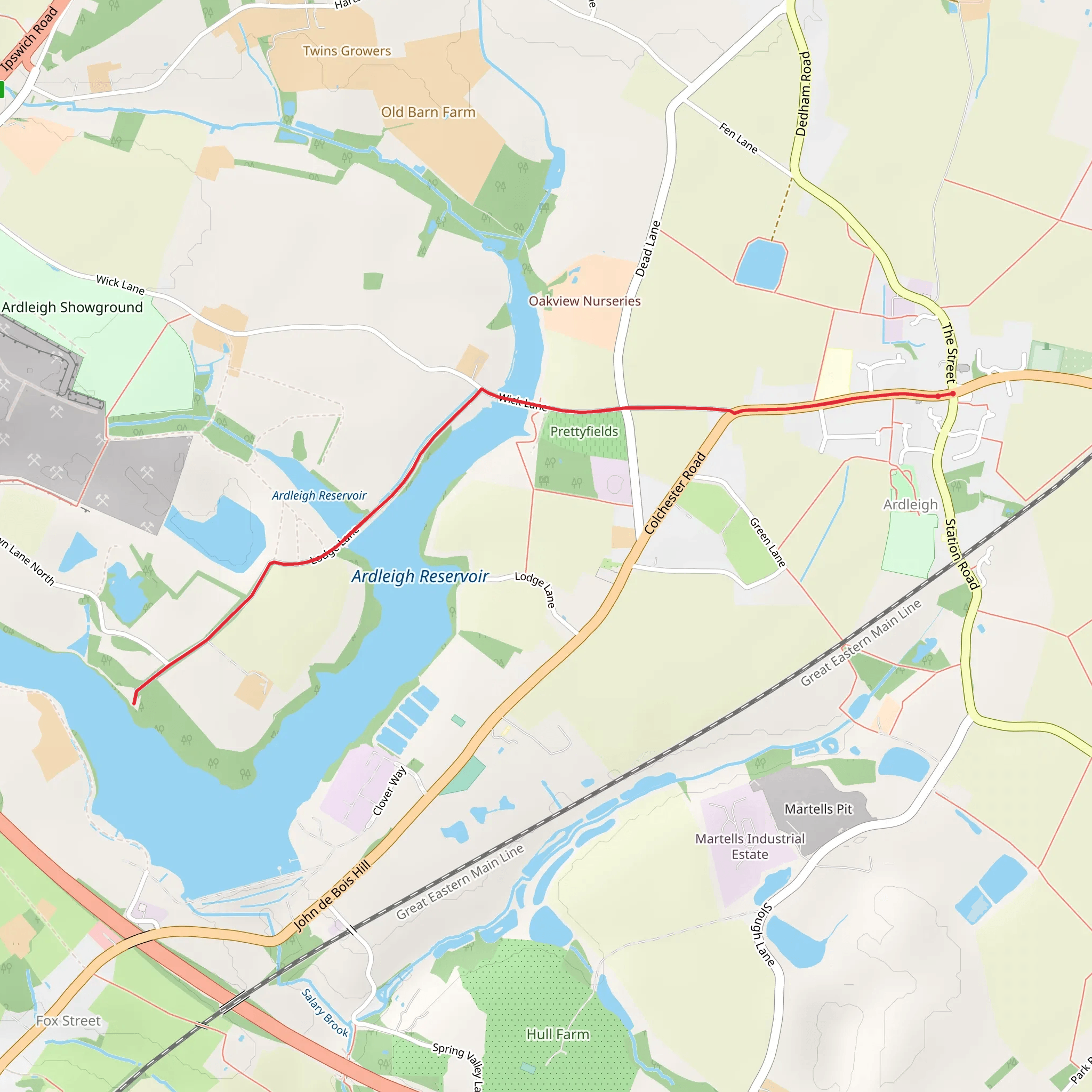 Ardleigh Reservoir mobile static map