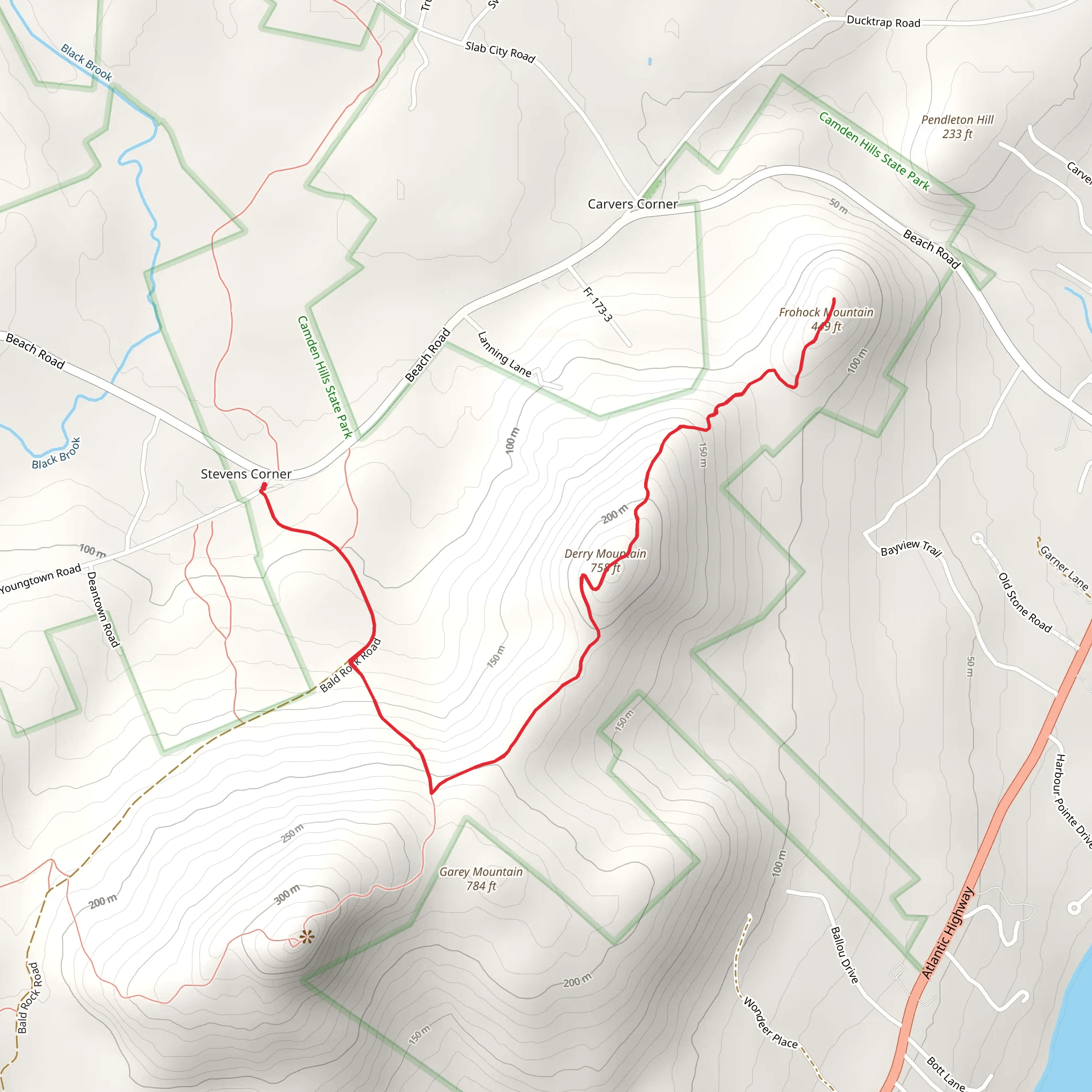 Derry Mountain and Frohock Mountain mobile static map