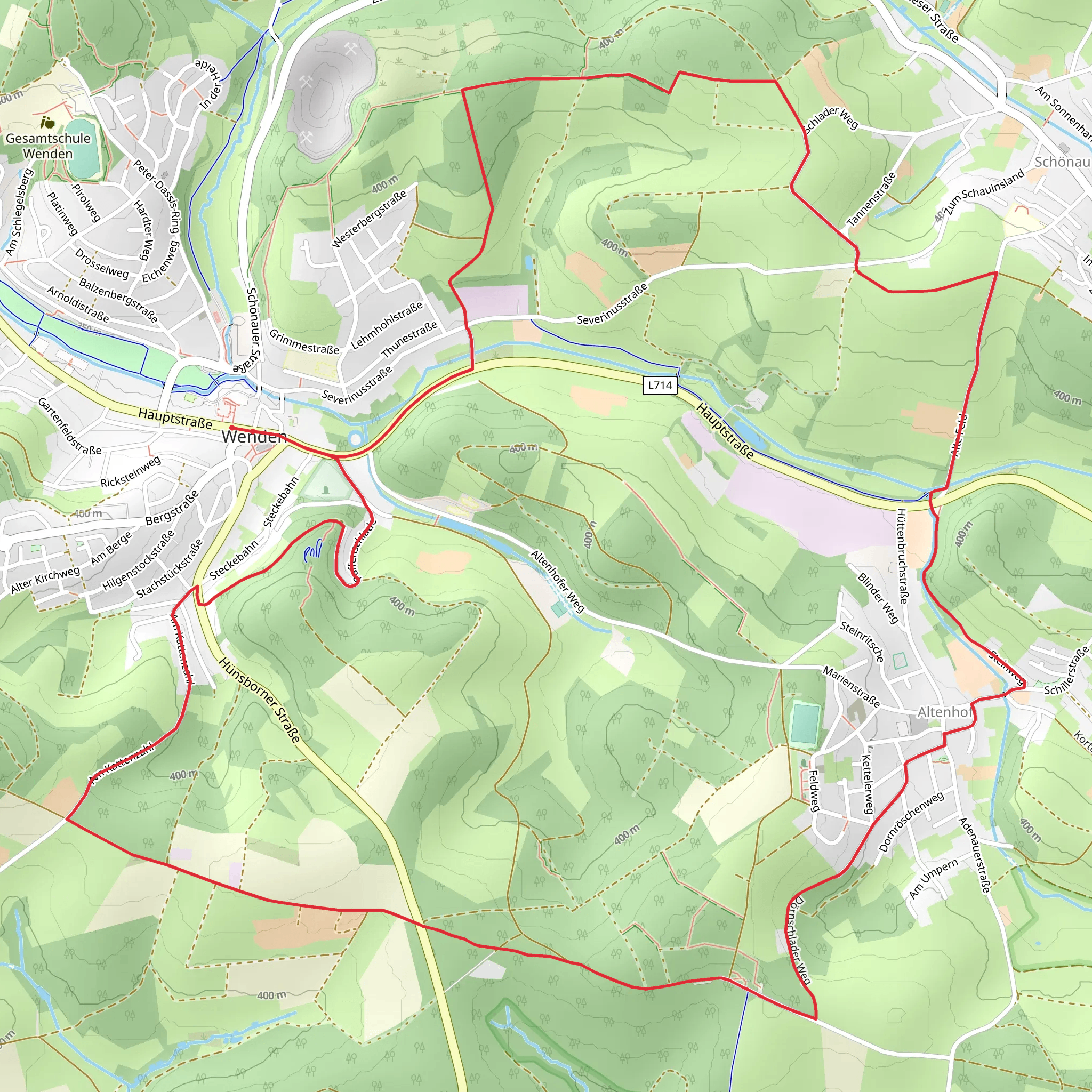 Wenden to Altenhof Loop via Dörnschlade mobile static map