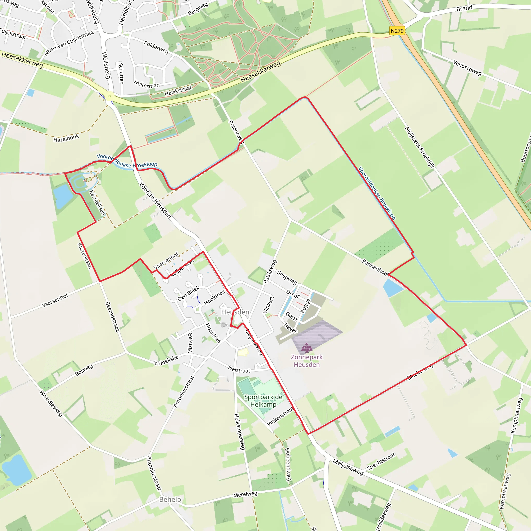 Kasteel Asten via Bleeker Weg and Veldloop mobile static map