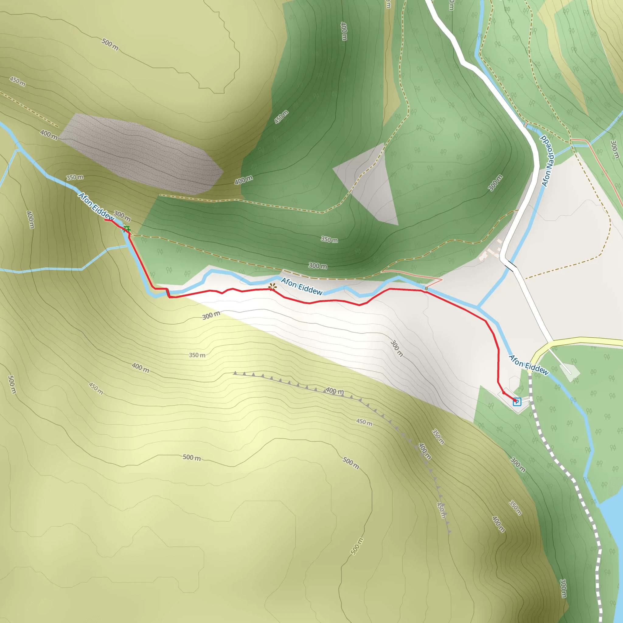 Rhiwargor Waterfall Walk mobile static map