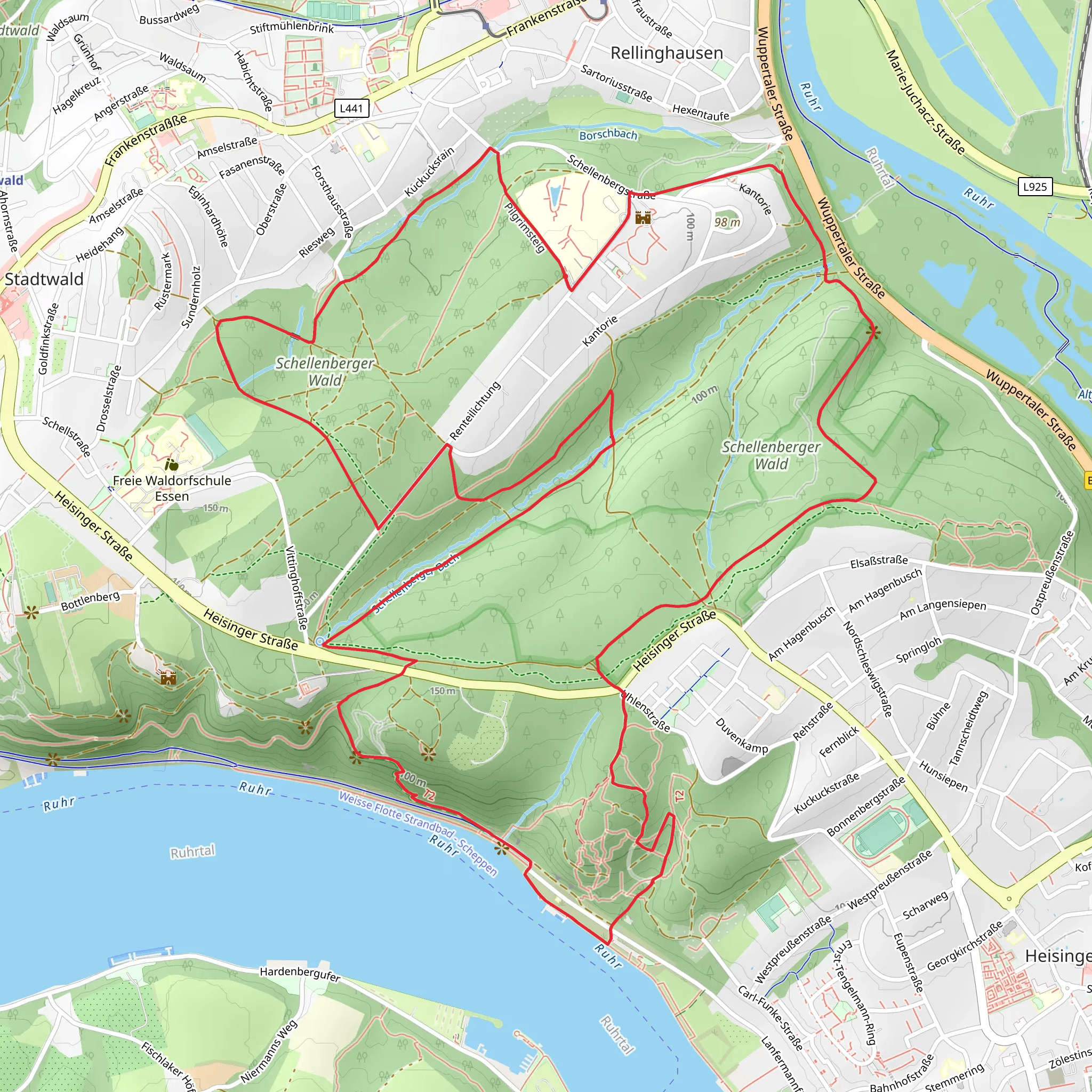 Schellenberger Wald Loop via Schloss Schellenberg mobile static map