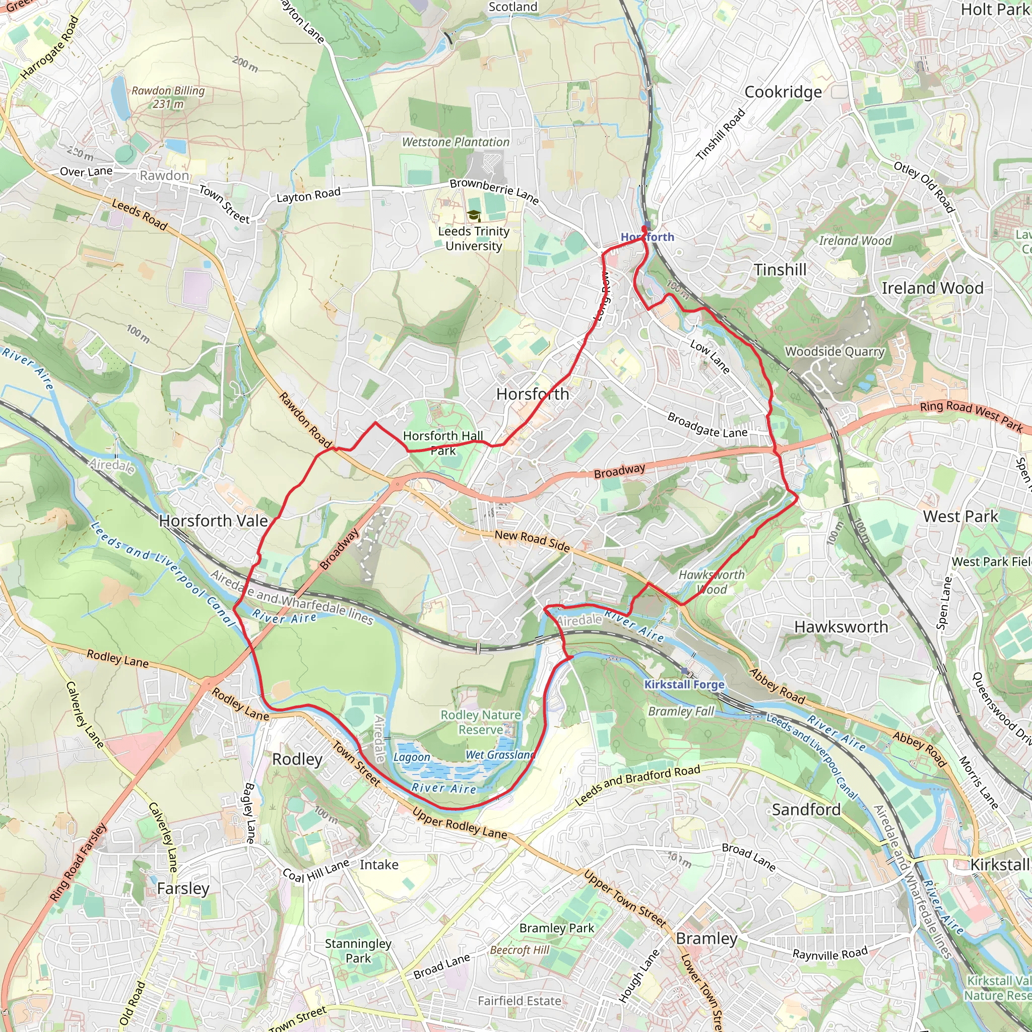 Horsforth Southern Loop mobile static map